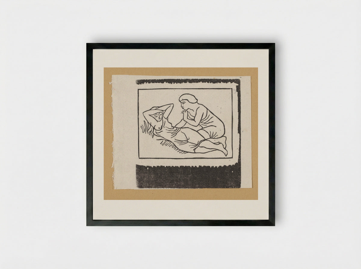Daphnis and Chloe - Aristide Maillol - Framed Print Black