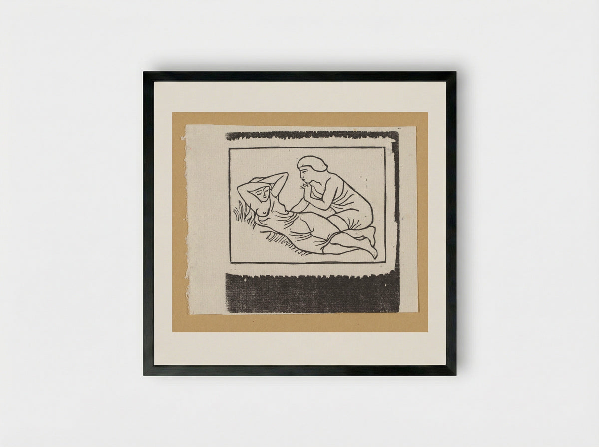 Daphnis and Chloe - Aristide Maillol - Framed Print Black