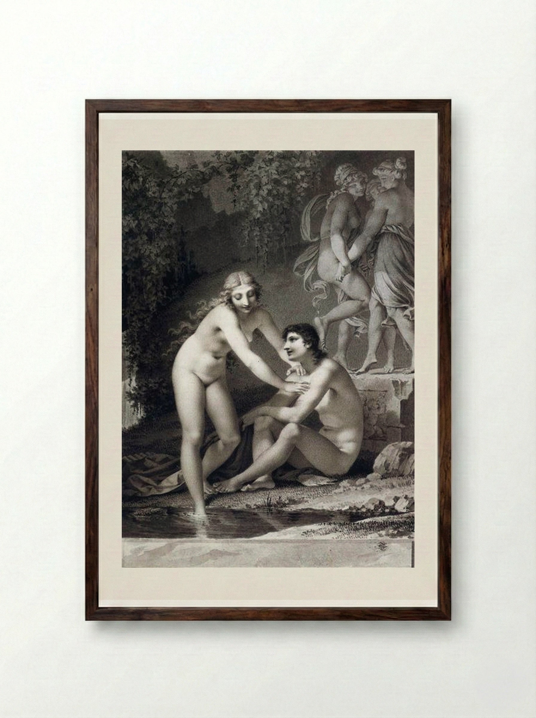 Daphnis and Chloe - Pierre-Paul Prud'hon - Framed Print Dark Wood