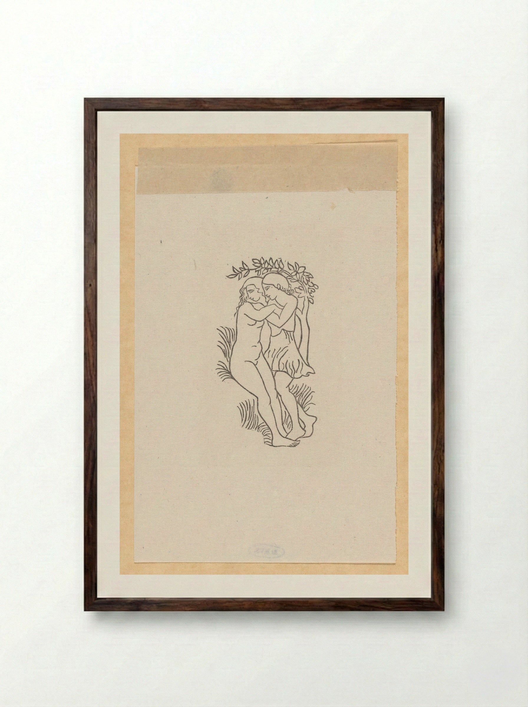 Daphnis and Chloe - Aristide Maillol - Framed Print Dark Wood