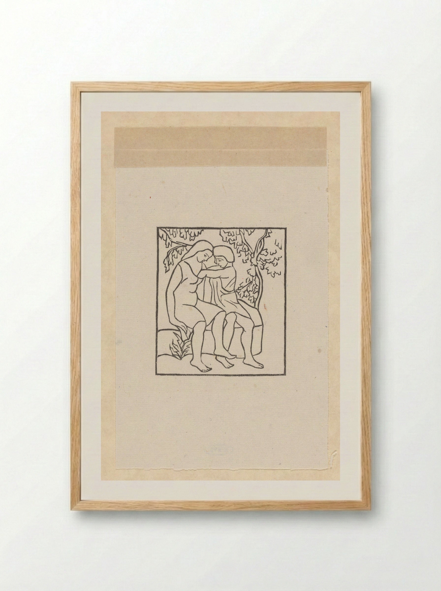 Daphnis haalt een cicade uit de jurk van Chloë - Aristide Maillol - Framed Print Wood