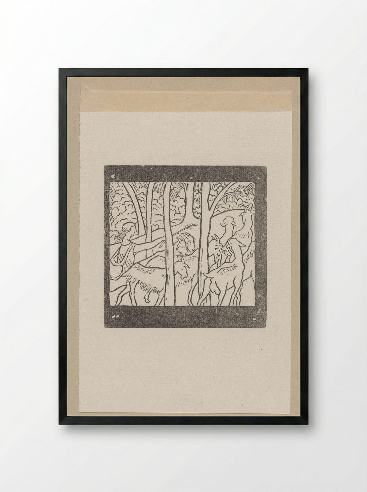 Daphnis leidt zijn geiten terug naar de stal - Aristide Maillol - Framed Print Black