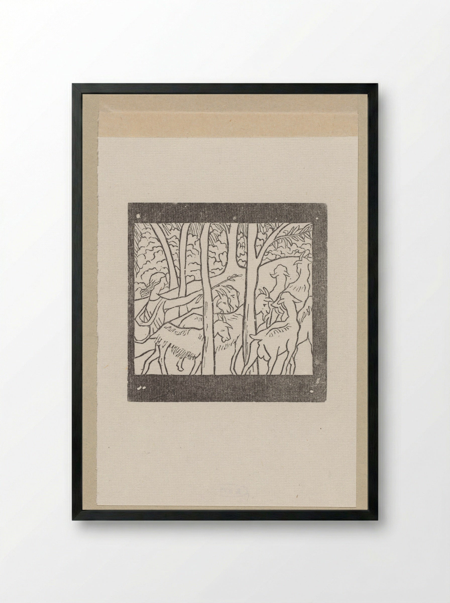 Daphnis leidt zijn geiten terug naar de stal - Aristide Maillol - Framed Print Black