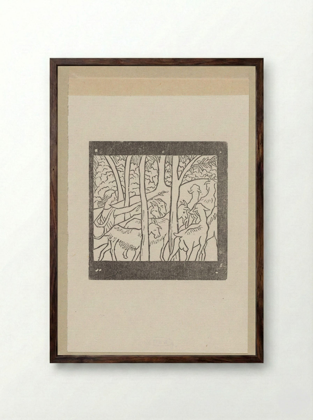 Daphnis leidt zijn geiten terug naar de stal - Aristide Maillol - Framed Print Dark Wood