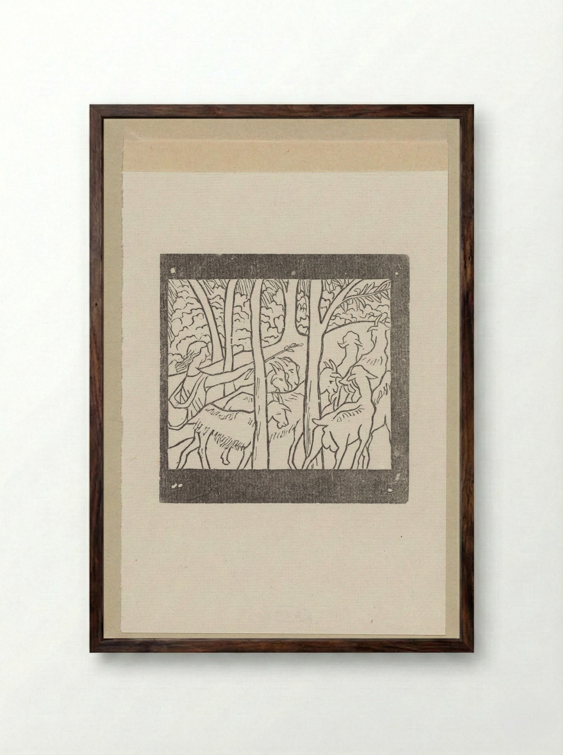 Daphnis leidt zijn geiten terug naar de stal - Aristide Maillol - Framed Print Dark Wood