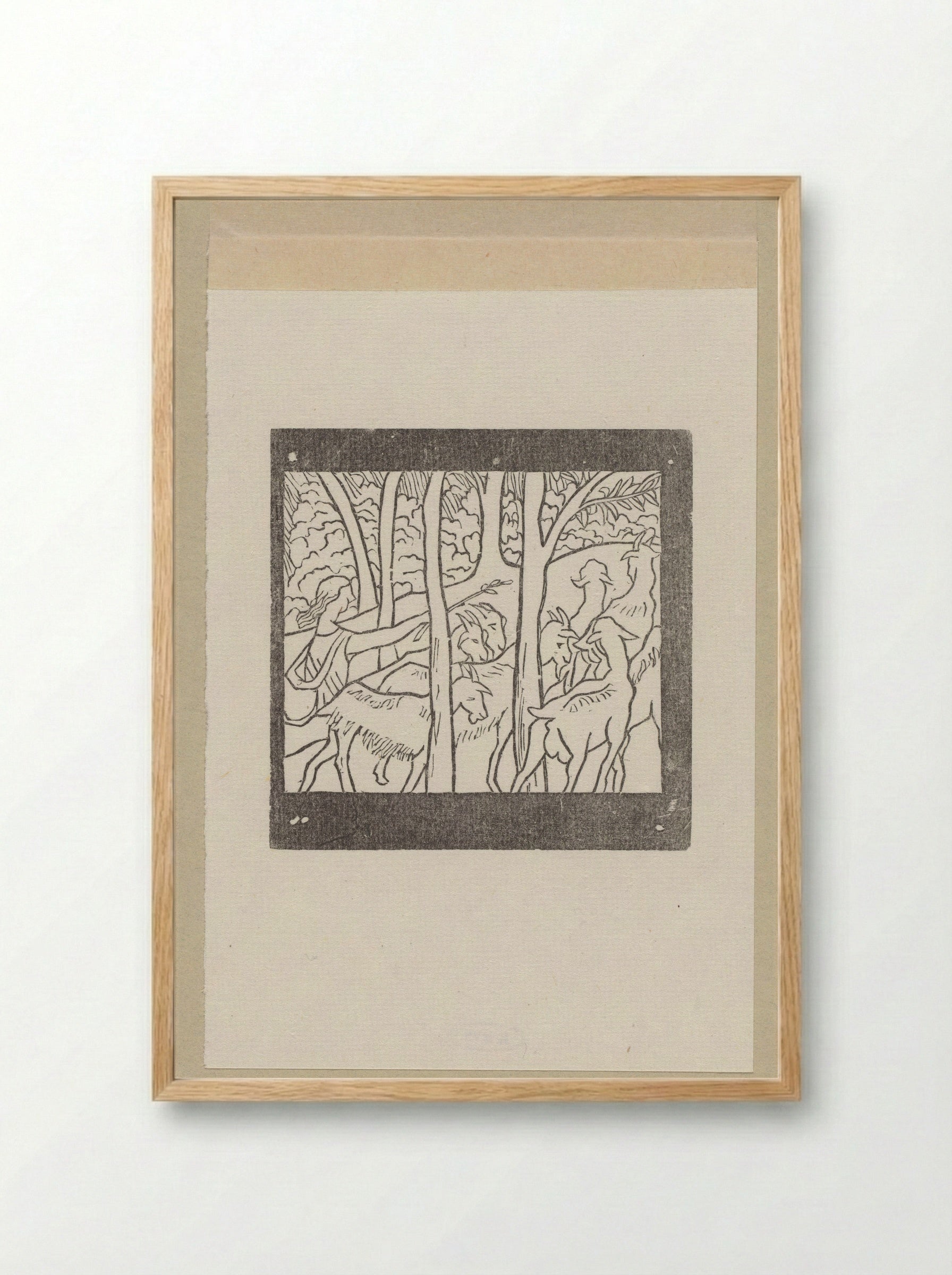 Daphnis leidt zijn geiten terug naar de stal - Aristide Maillol - Framed Print Wood