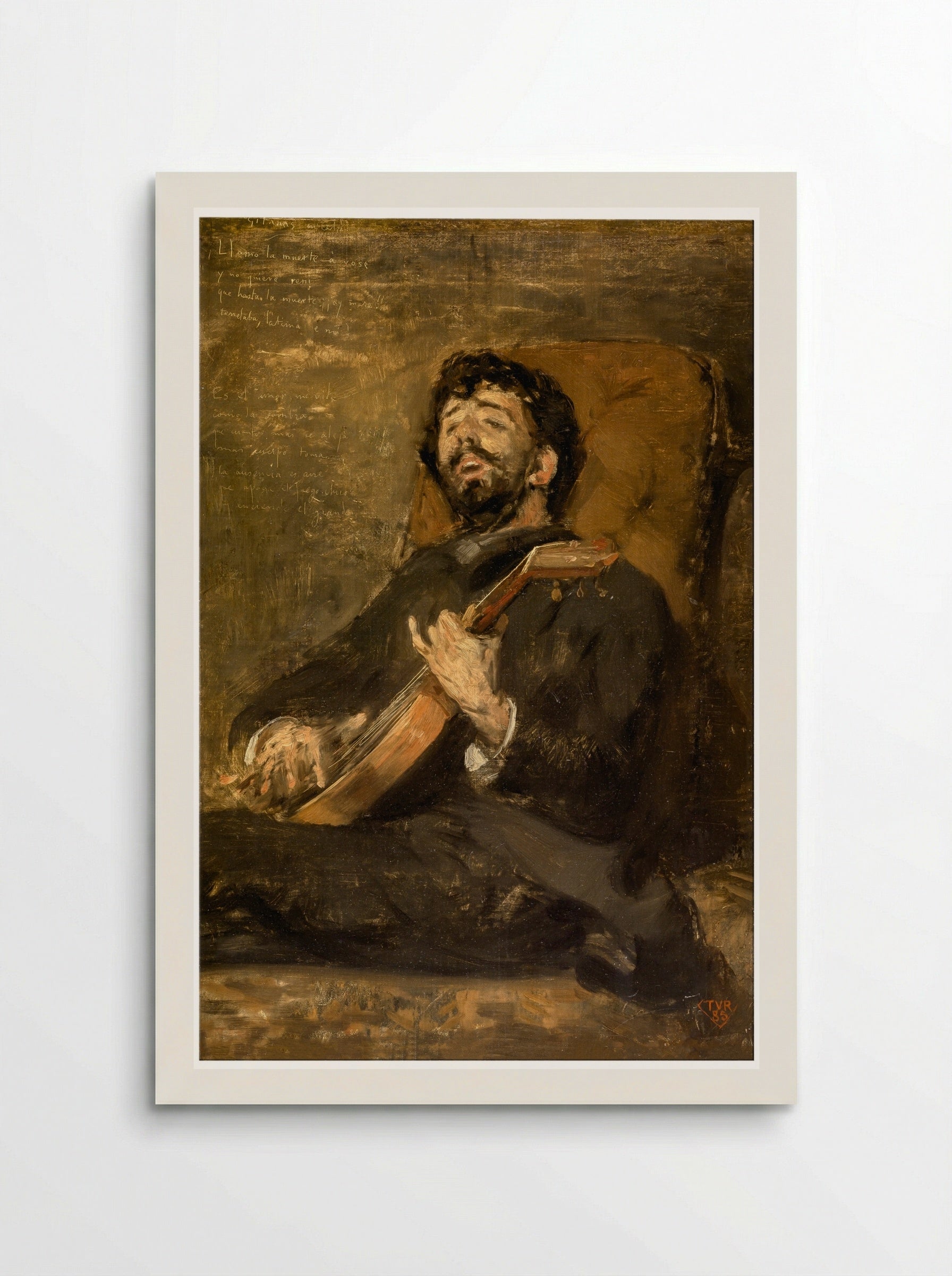 Dario de Regoyos Playing the Guitar - Théo van Rysselberghe - Poster