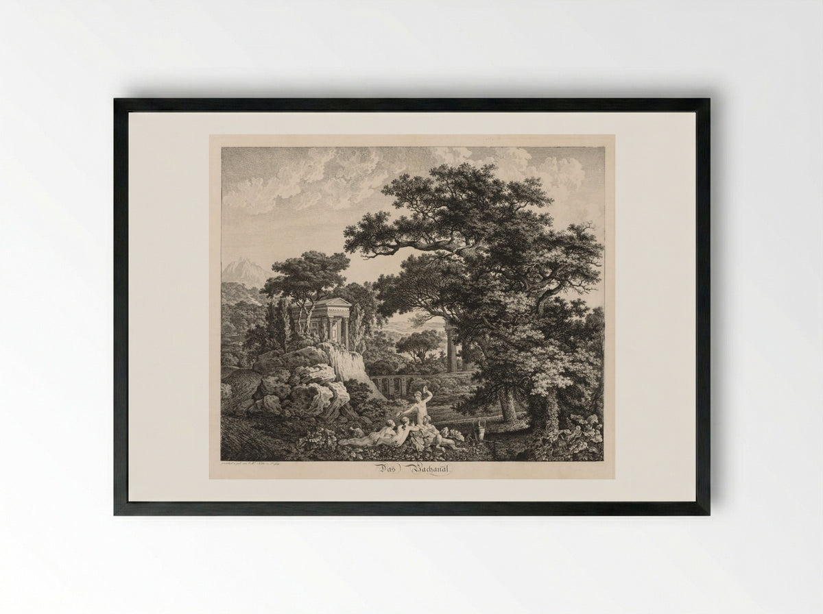 Das Bachanal - Carl Wilhelm I Kolbe - Framed Print Black