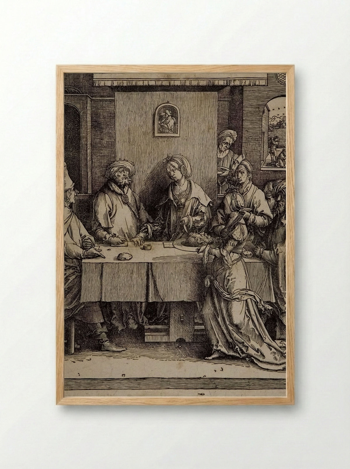 Daughter of Herodias with the Head of S. John the Baptist - Lucas van Leyden - Framed Print Wood