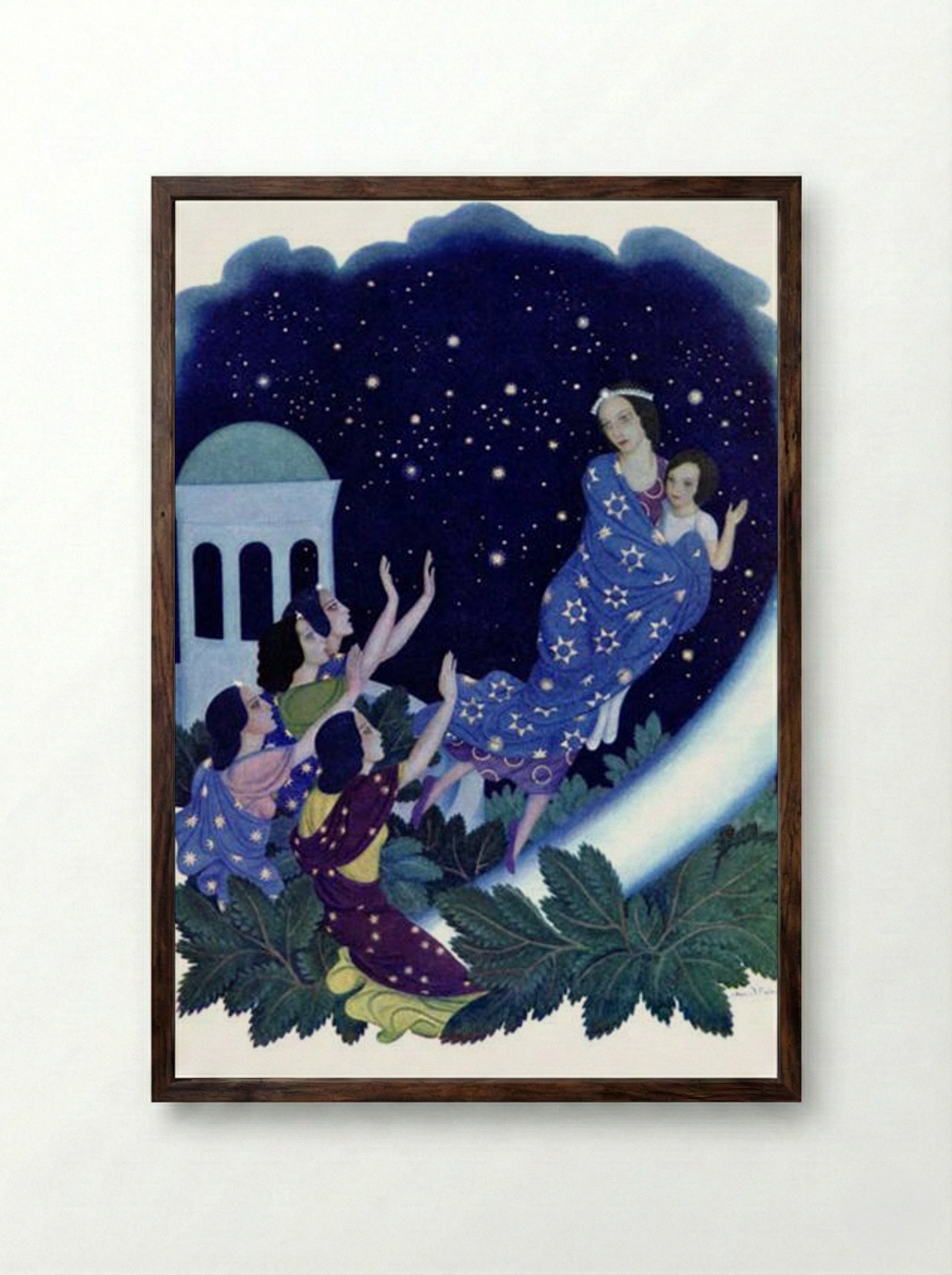 Daughters of the Stars - Edmund Dulac - Framed Print Dark Wood