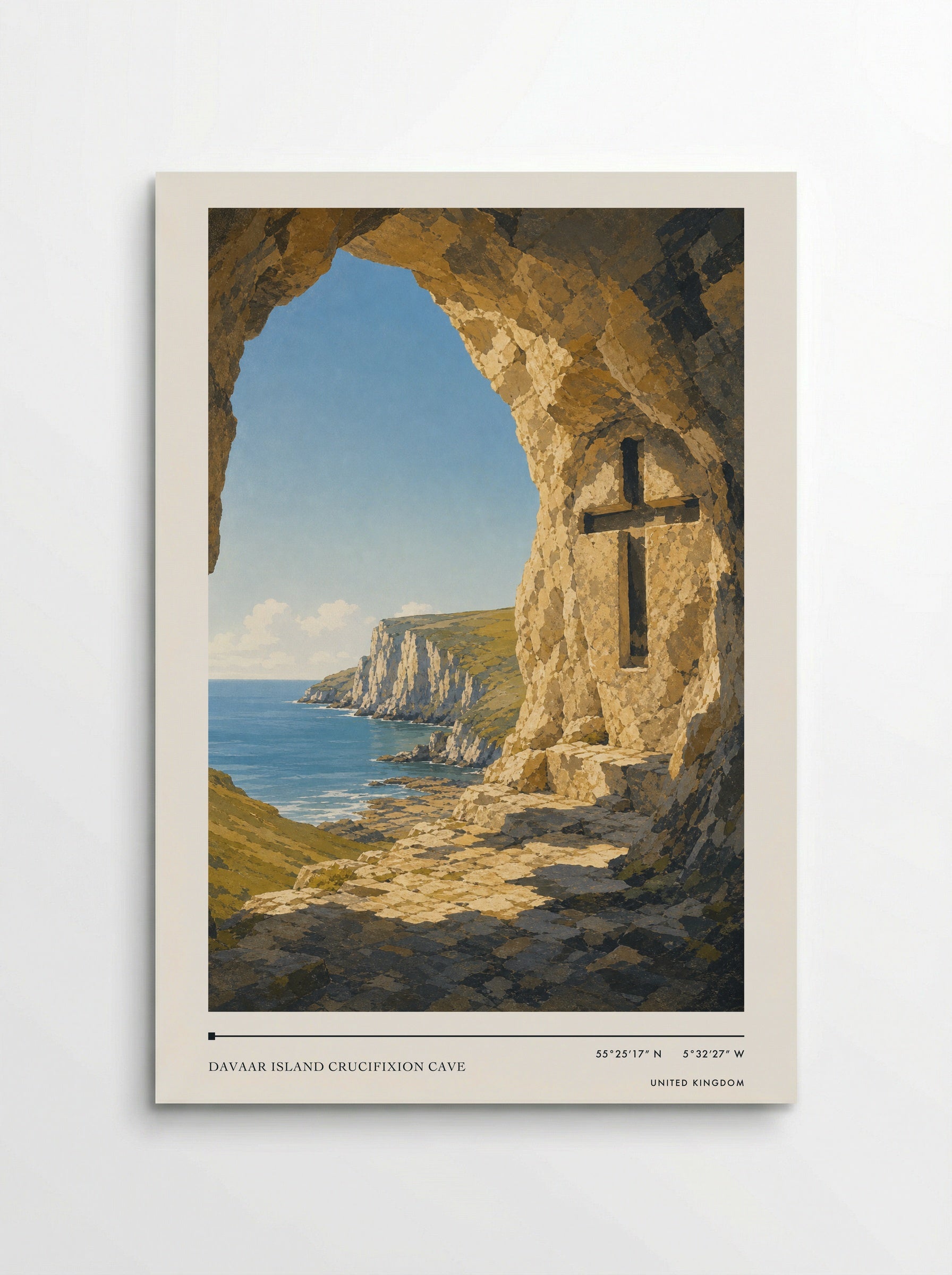 Davaar Island Crucifixion Cave United Kingdom Travel Poster - Poster