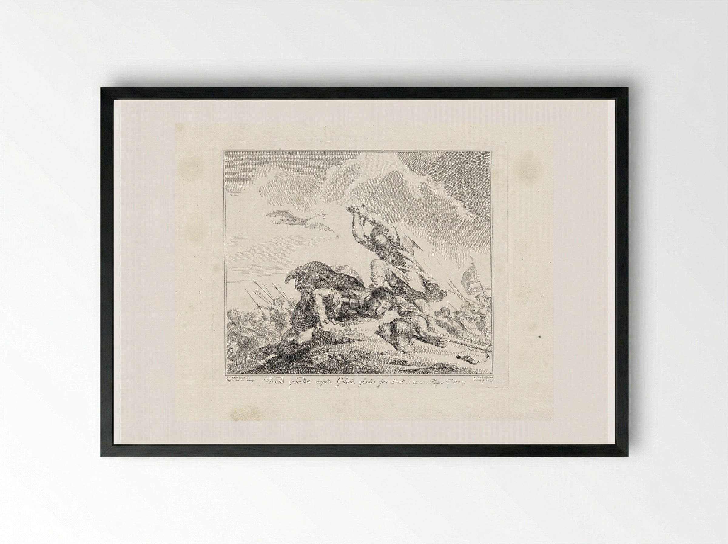 David Beheading Goliath - Jan Punt - Framed Print Black