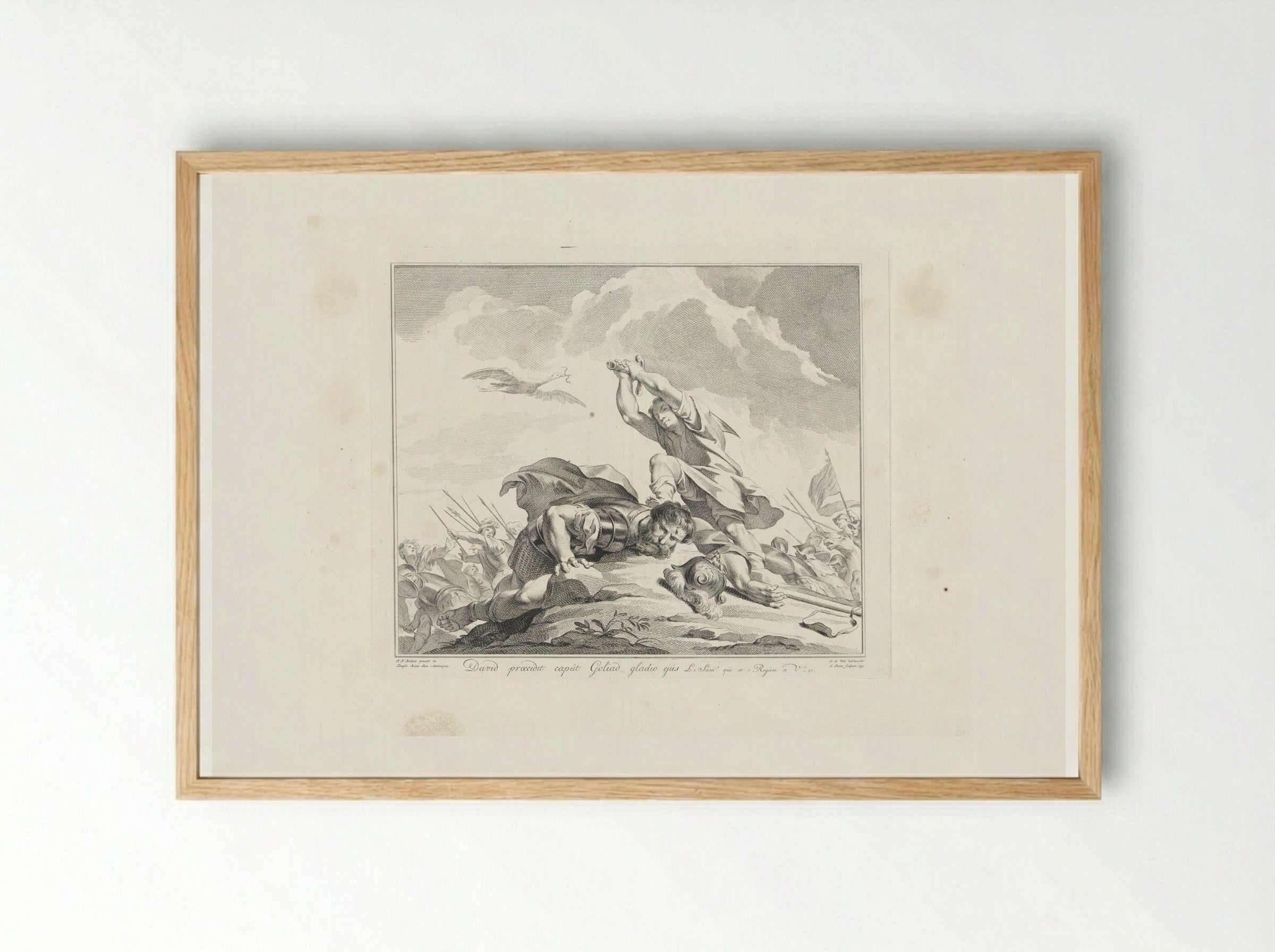 David Beheading Goliath - Jan Punt - Framed Print Wood