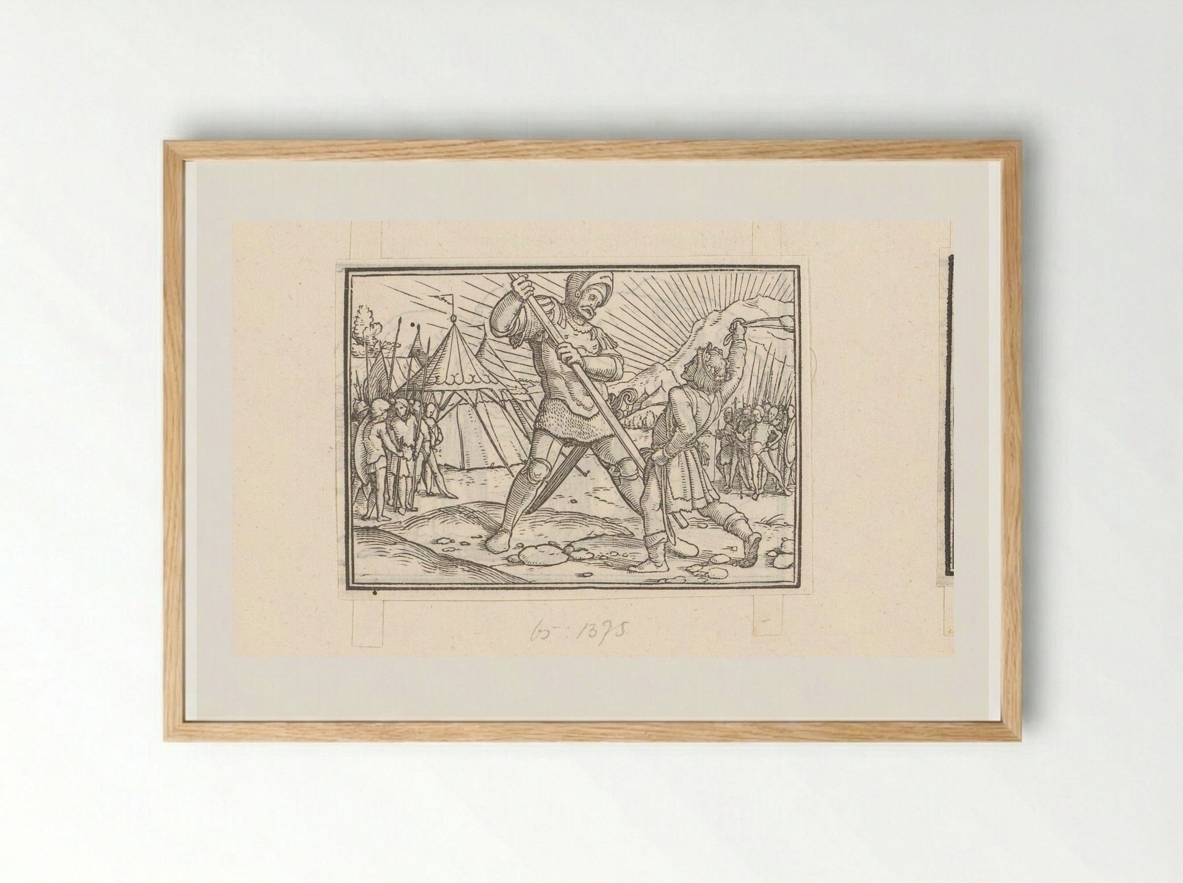 David Defeating Goliath - Veit Rudolf Specklin - Framed Print Wood