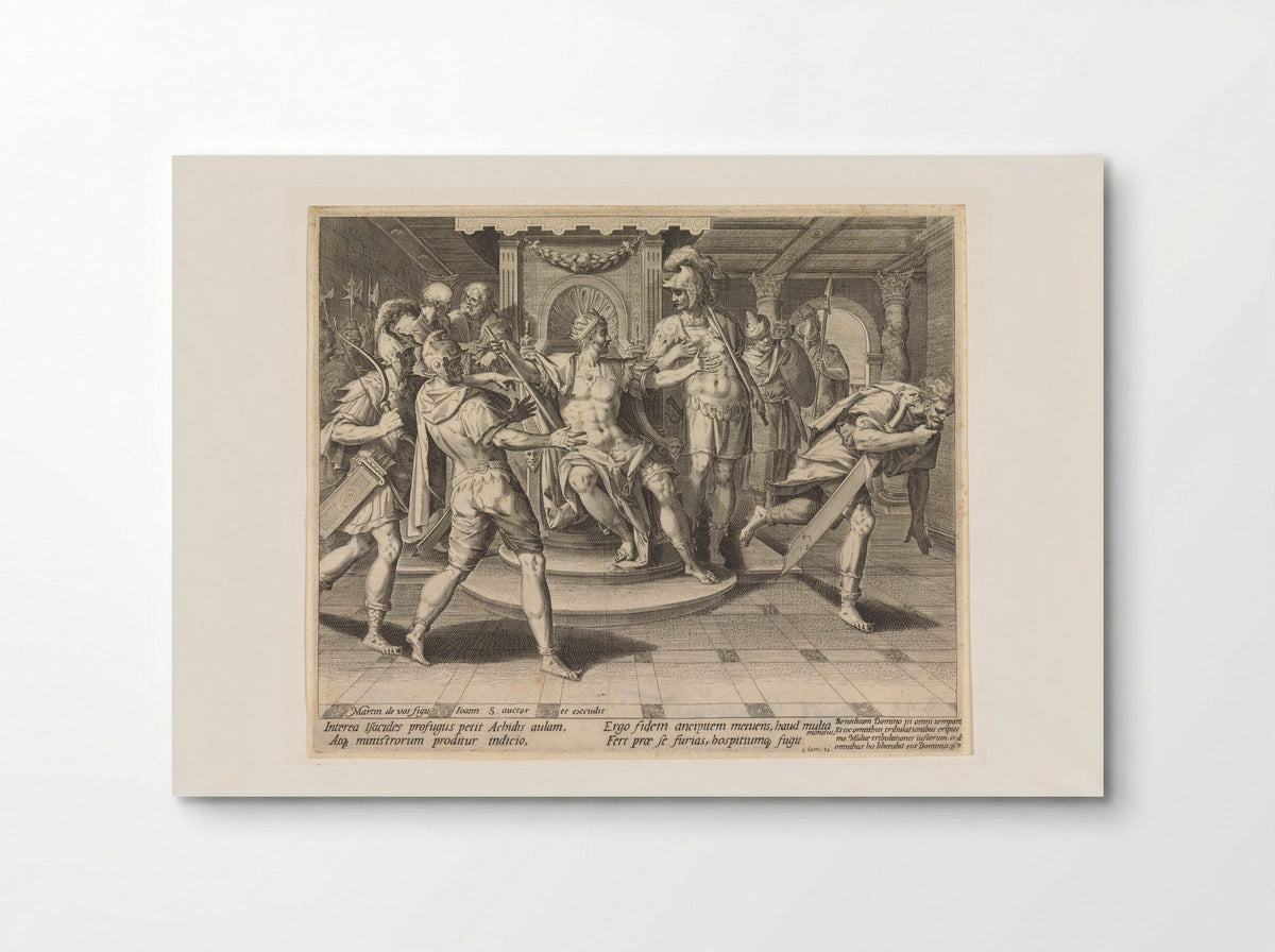 David Feigning Madness Before King Achish - Aegidius Sadeler (II) - Poster