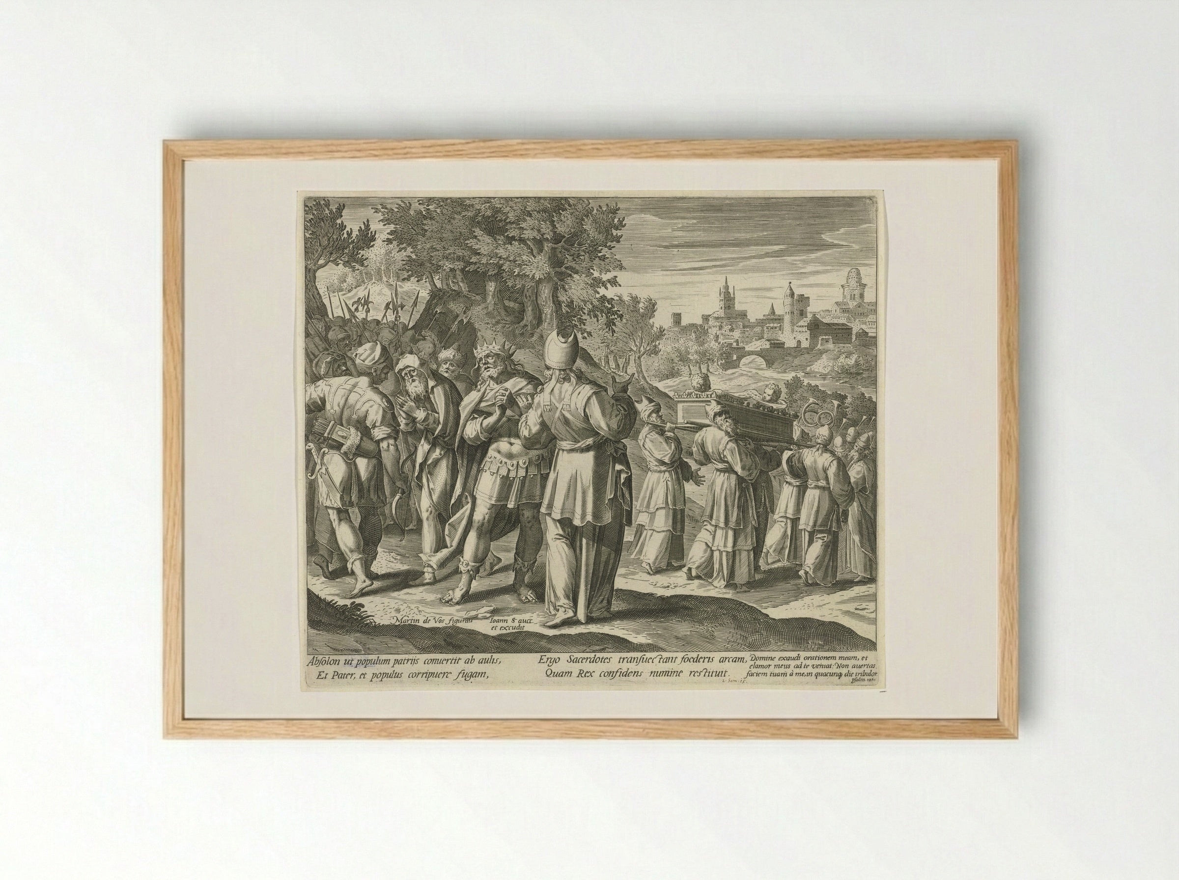 David Fleeing from Absalom - Aegidius Sadeler (II) - Framed Print Wood