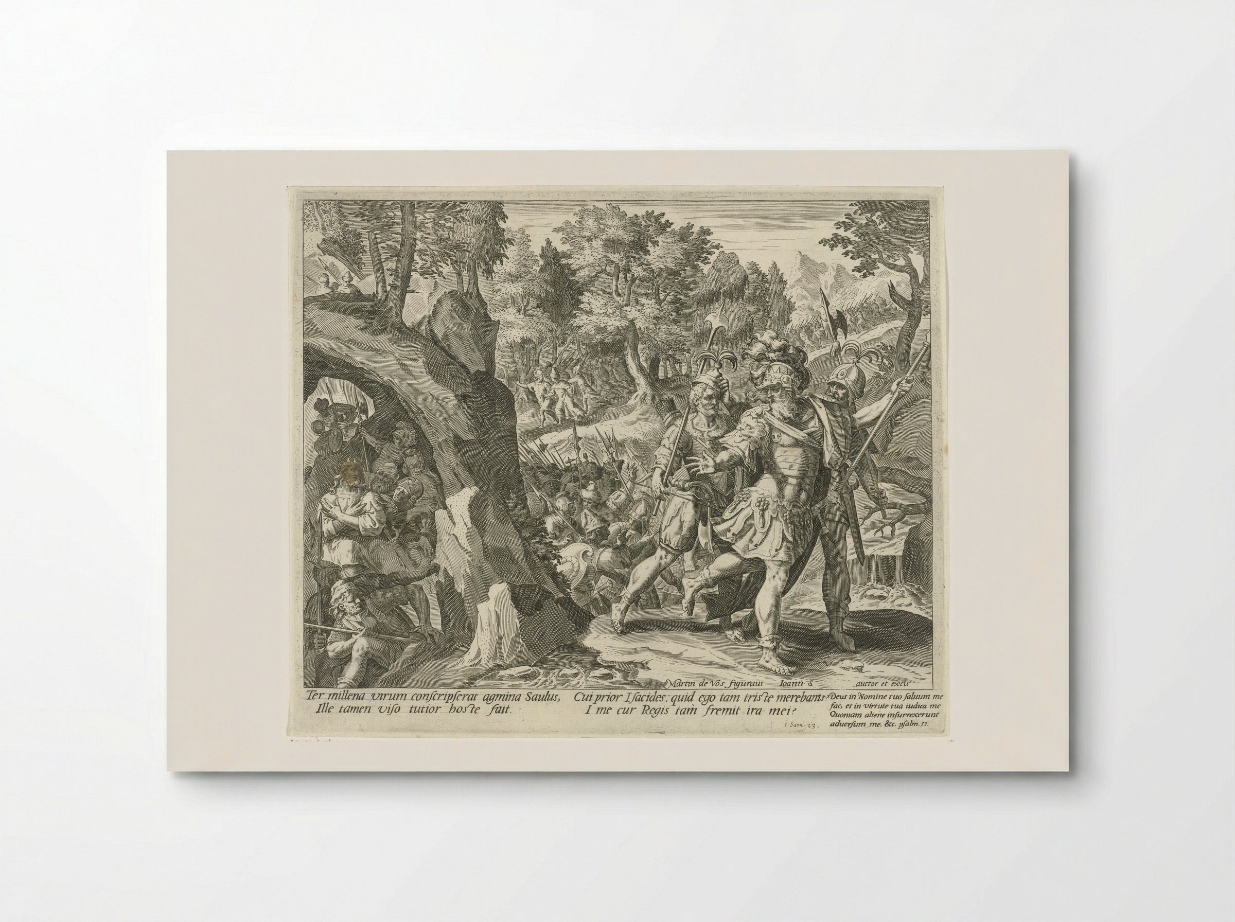 David Hiding from the Army of Saul - Aegidius Sadeler (II) - Poster
