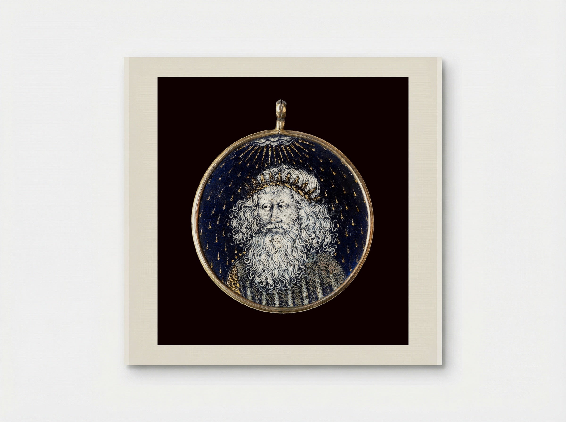 David Imagines Christ Elevated Above All Other Beings - Limbourg brothers - Poster