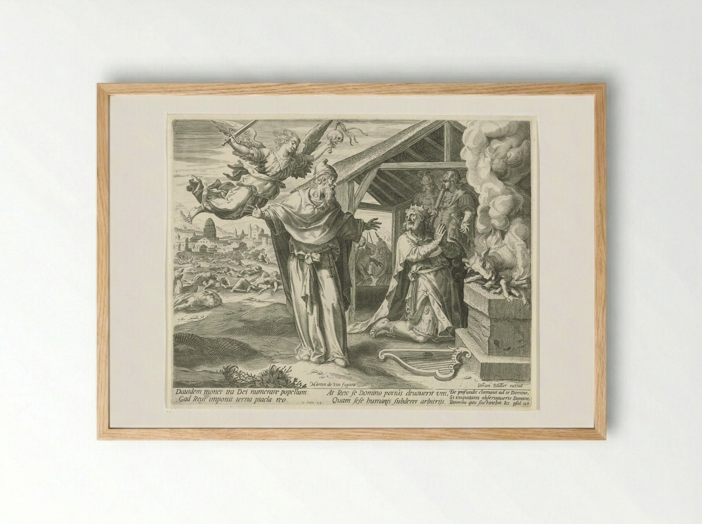 David Offering to God - Aegidius Sadeler (II) - Framed Print Wood