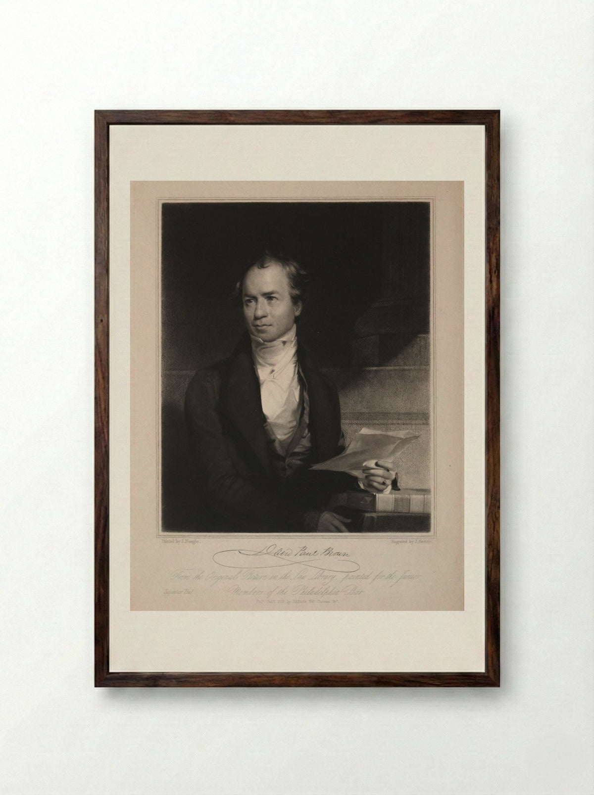 David Paul Brown - John Sartain - Framed Print Dark Wood