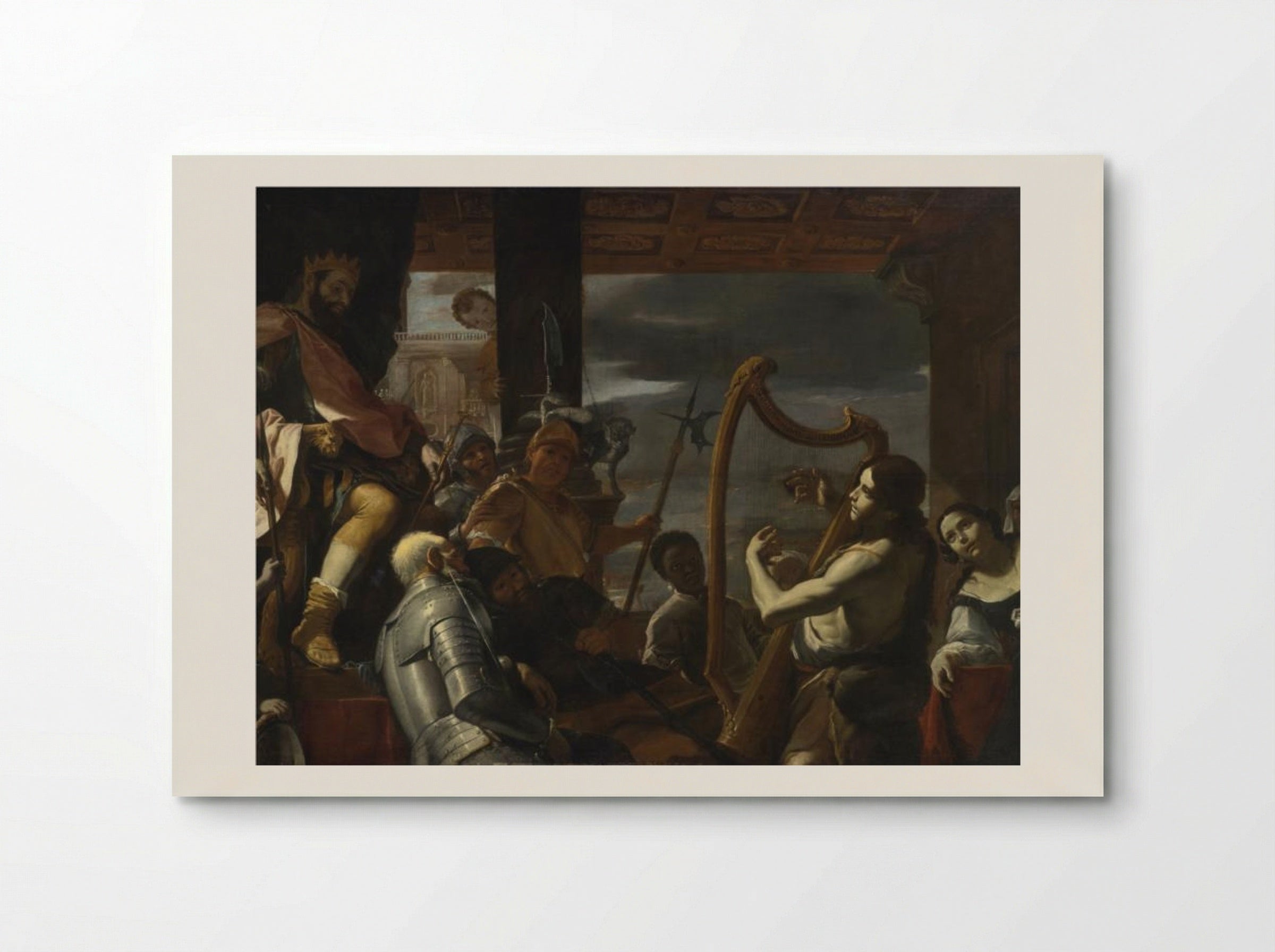 David Playing the Harp before Saul - Mattia Preti - Poster