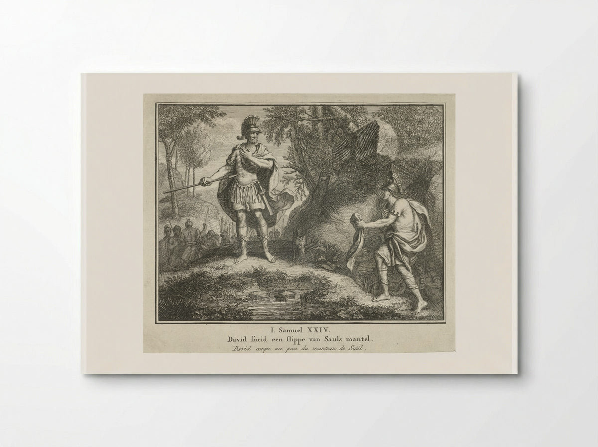 David Showing Saul the Piece of His Mantle - Jacob Folkema - Poster
