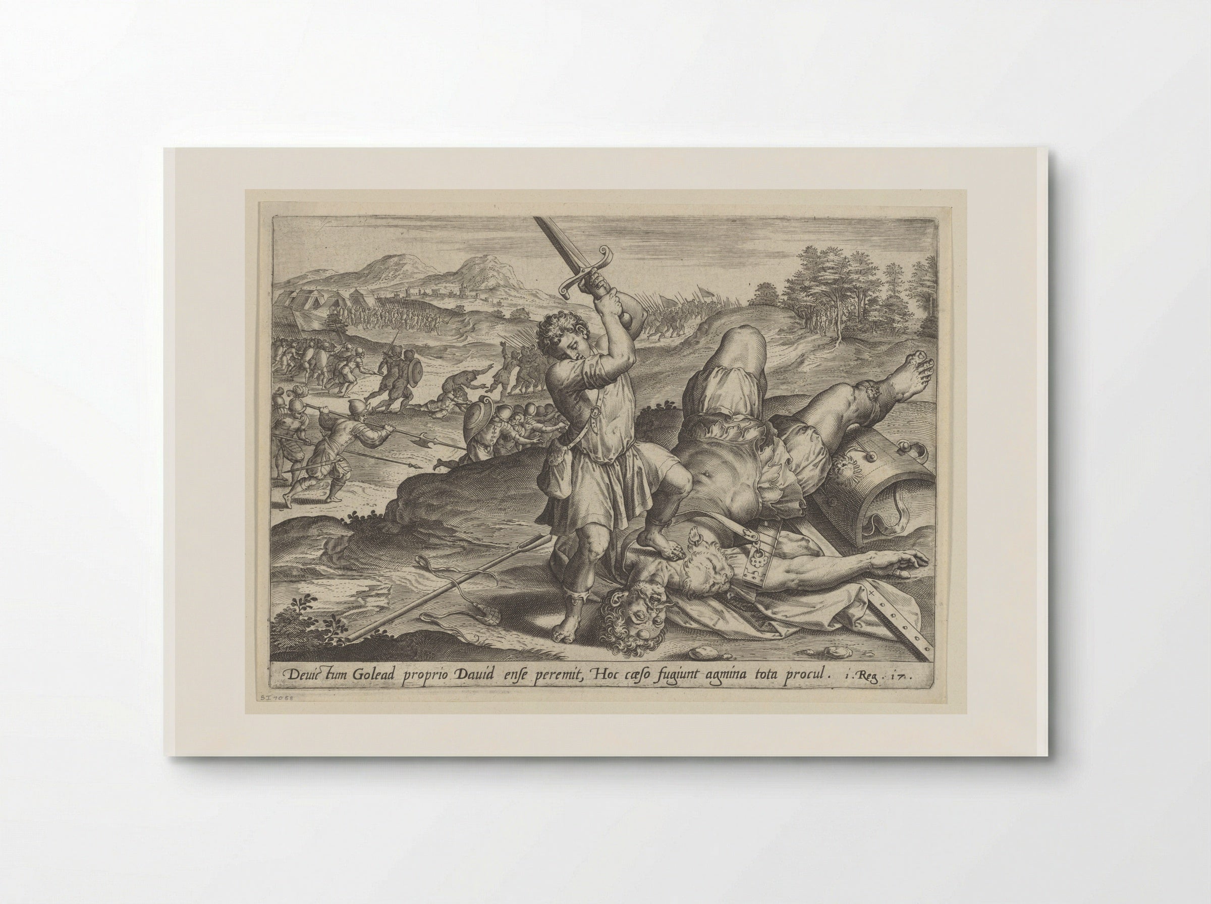 David Slaying Goliath - Hans Collaert the Elder - Poster