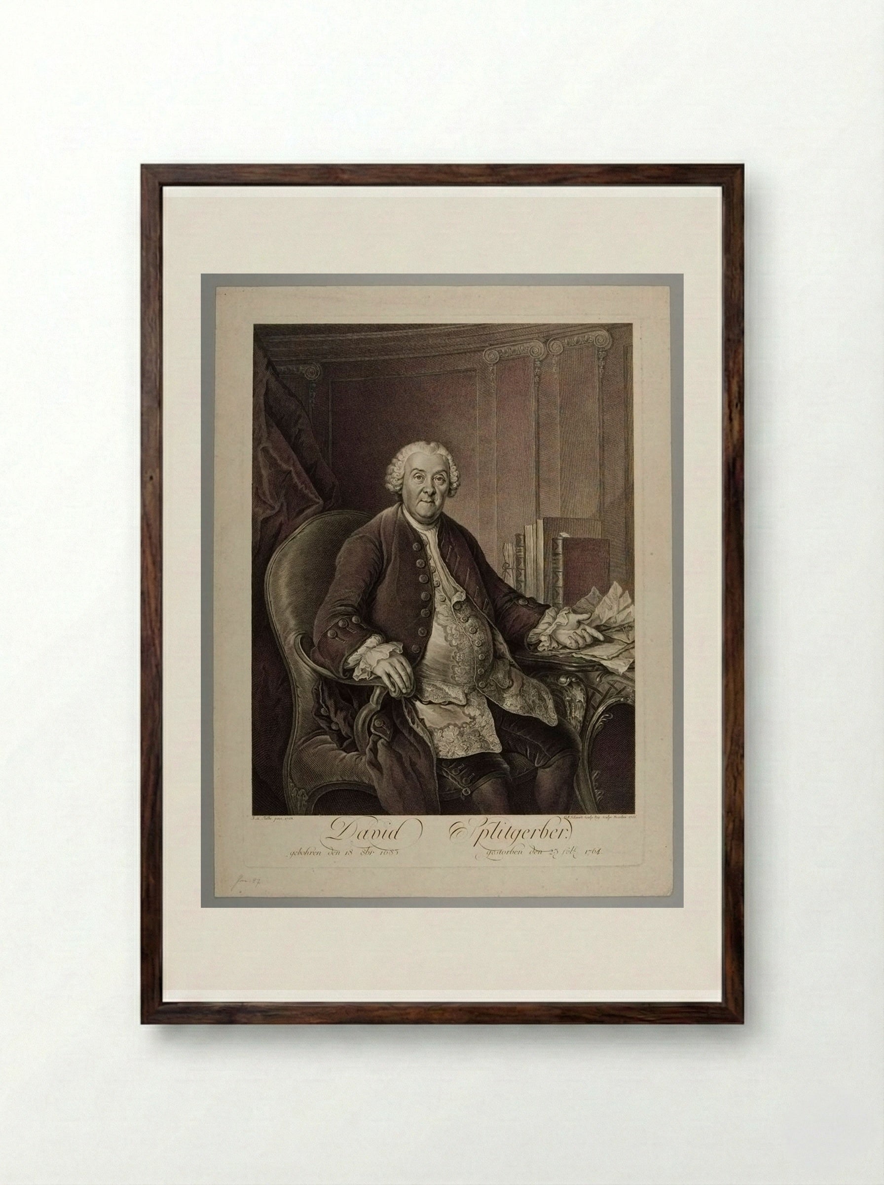 David Splitgerber - Georg Friedrich Schmidt - Framed Print Dark Wood