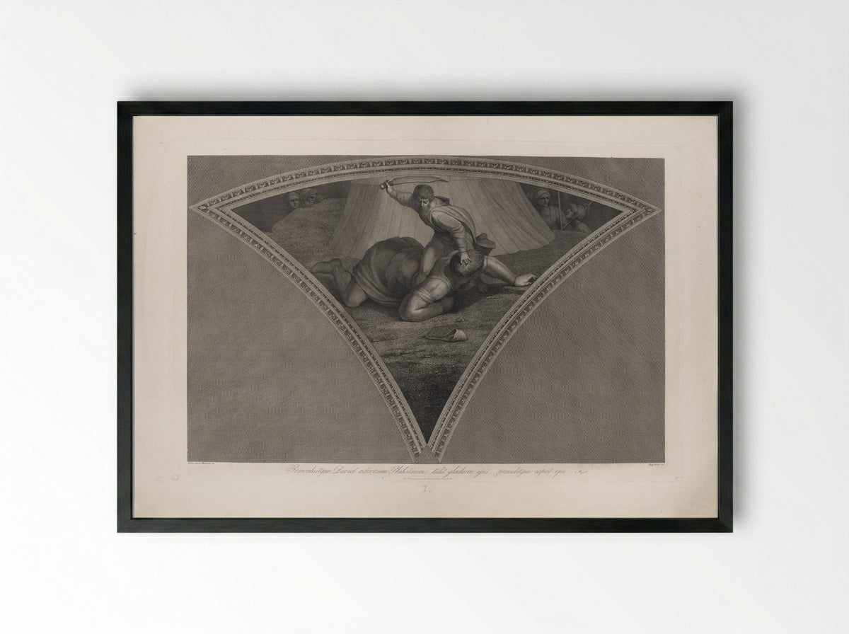 David and Goliath - Domenico Cunego - Framed Print Black