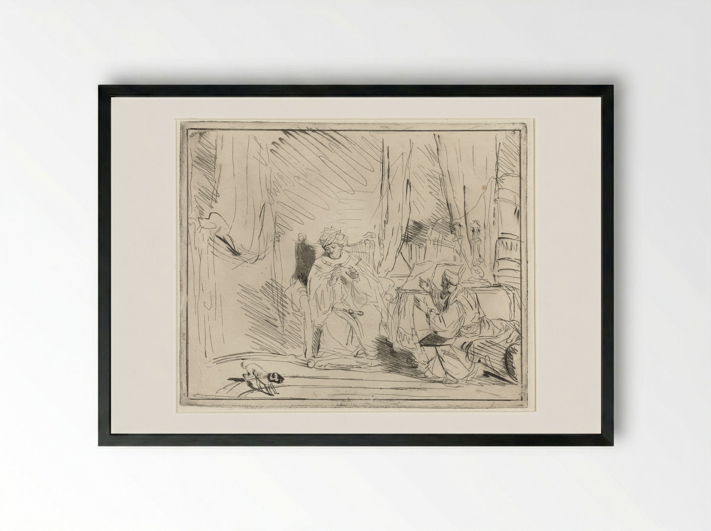 David and Nathan - Louis Bernard Coclers - Framed Print Black