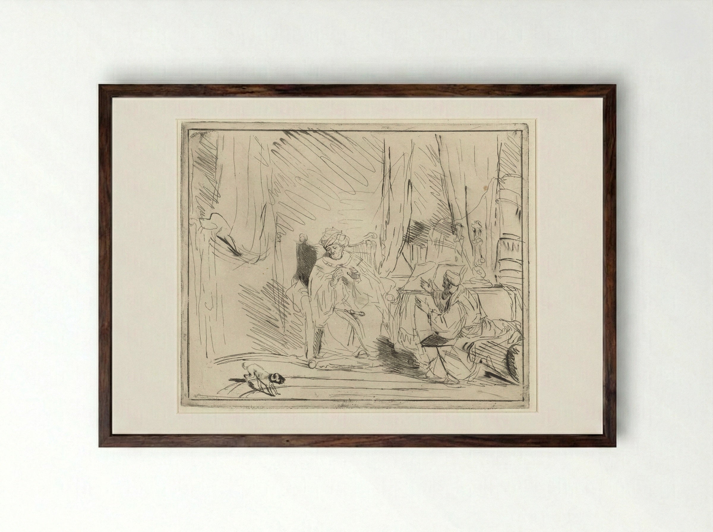 David and Nathan - Louis Bernard Coclers - Framed Print Dark Wood