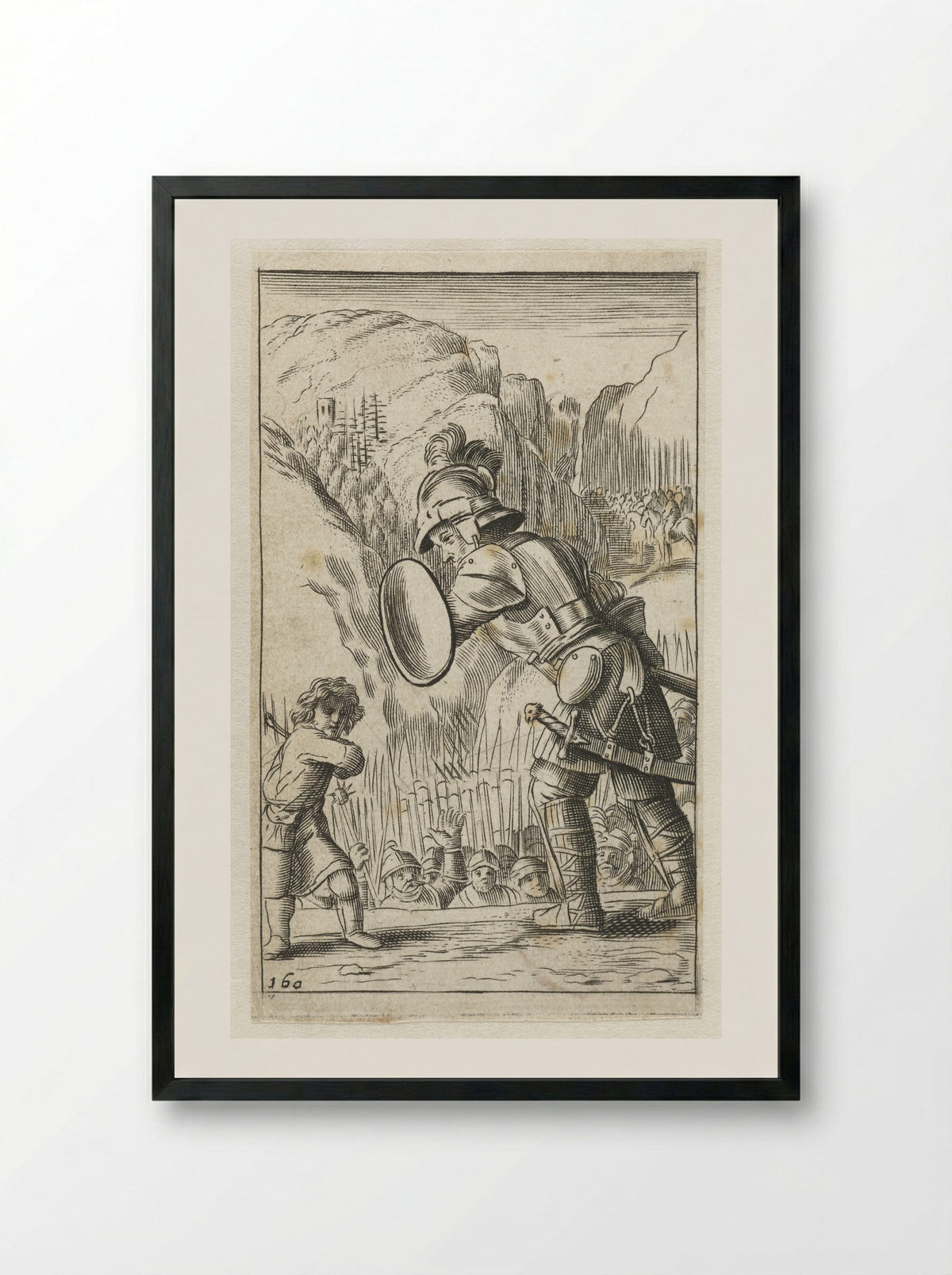 David en Goliath - Salomon Italia - Framed Print Black