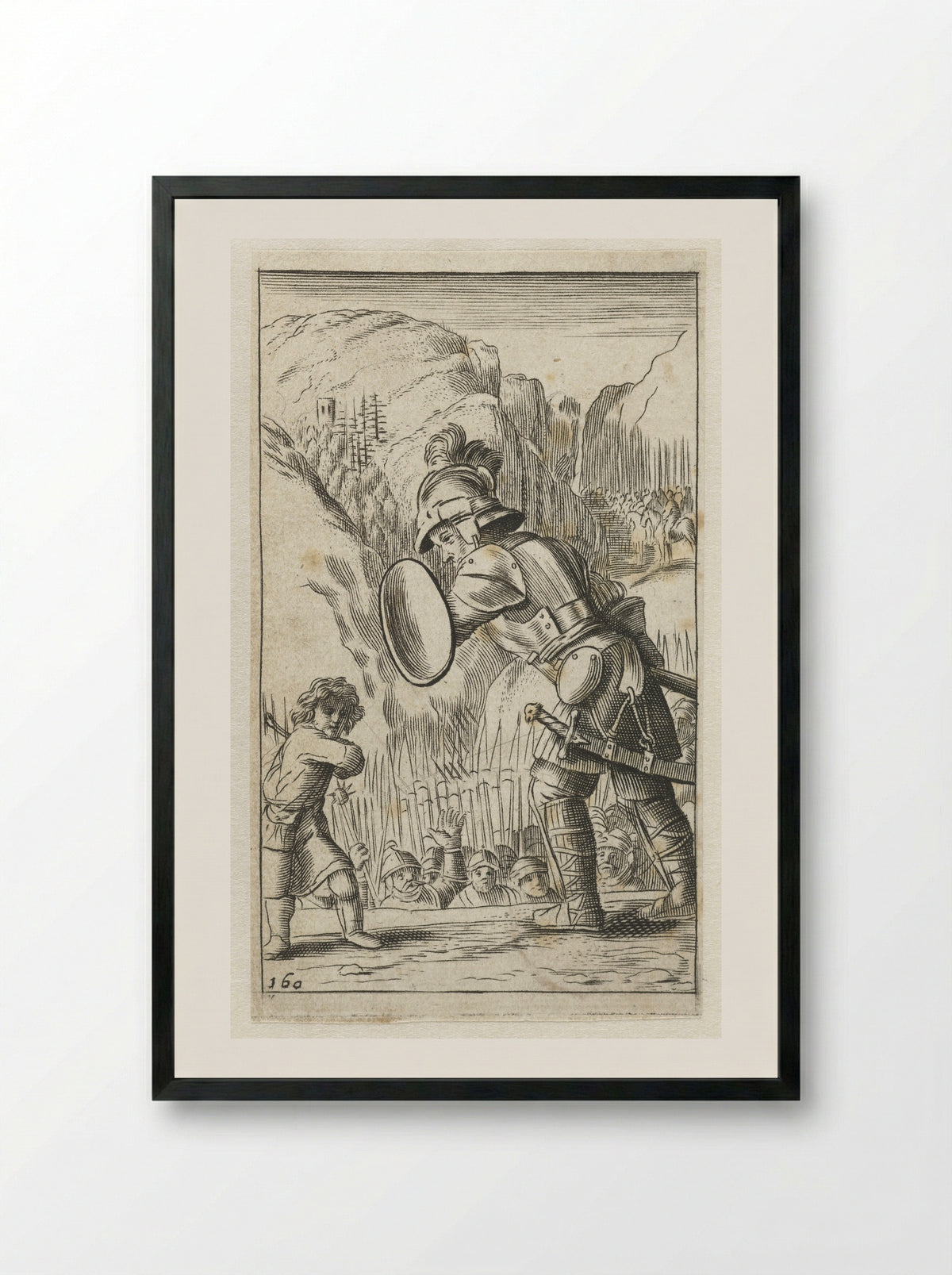 David en Goliath - Salomon Italia - Framed Print Black