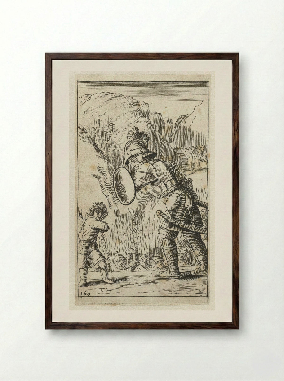 David en Goliath - Salomon Italia - Framed Print Dark Wood