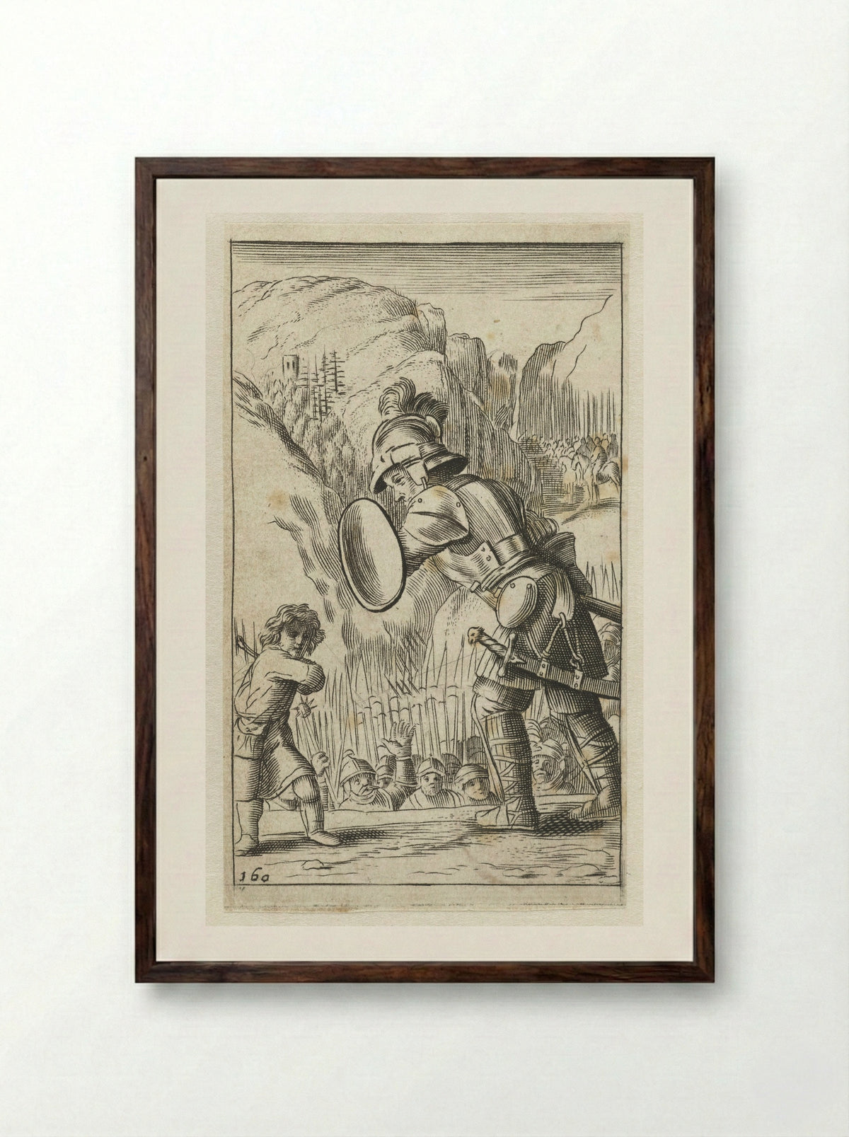 David en Goliath - Salomon Italia - Framed Print Dark Wood