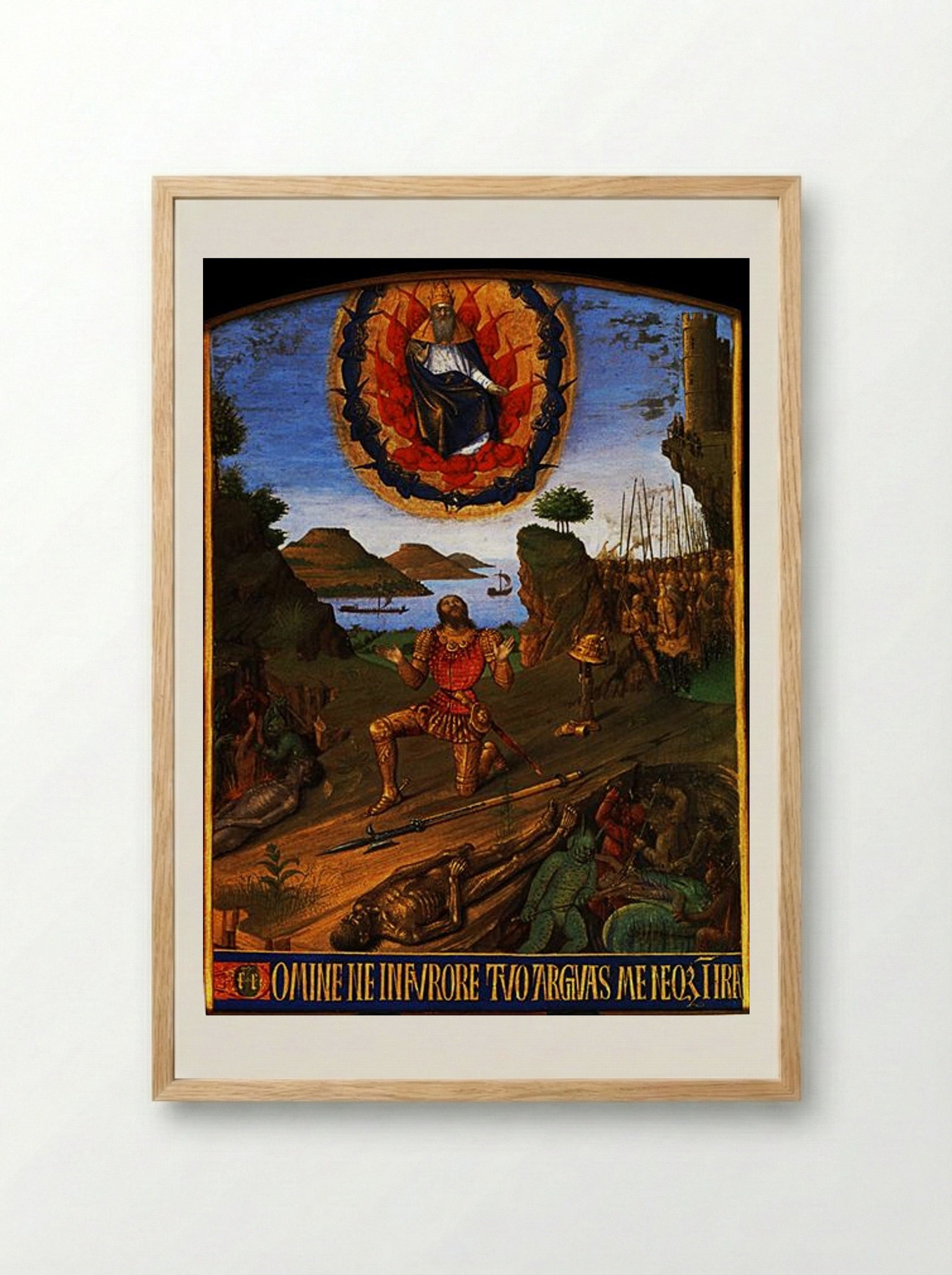David in Prayer - Jean Fouquet - Framed Print Wood