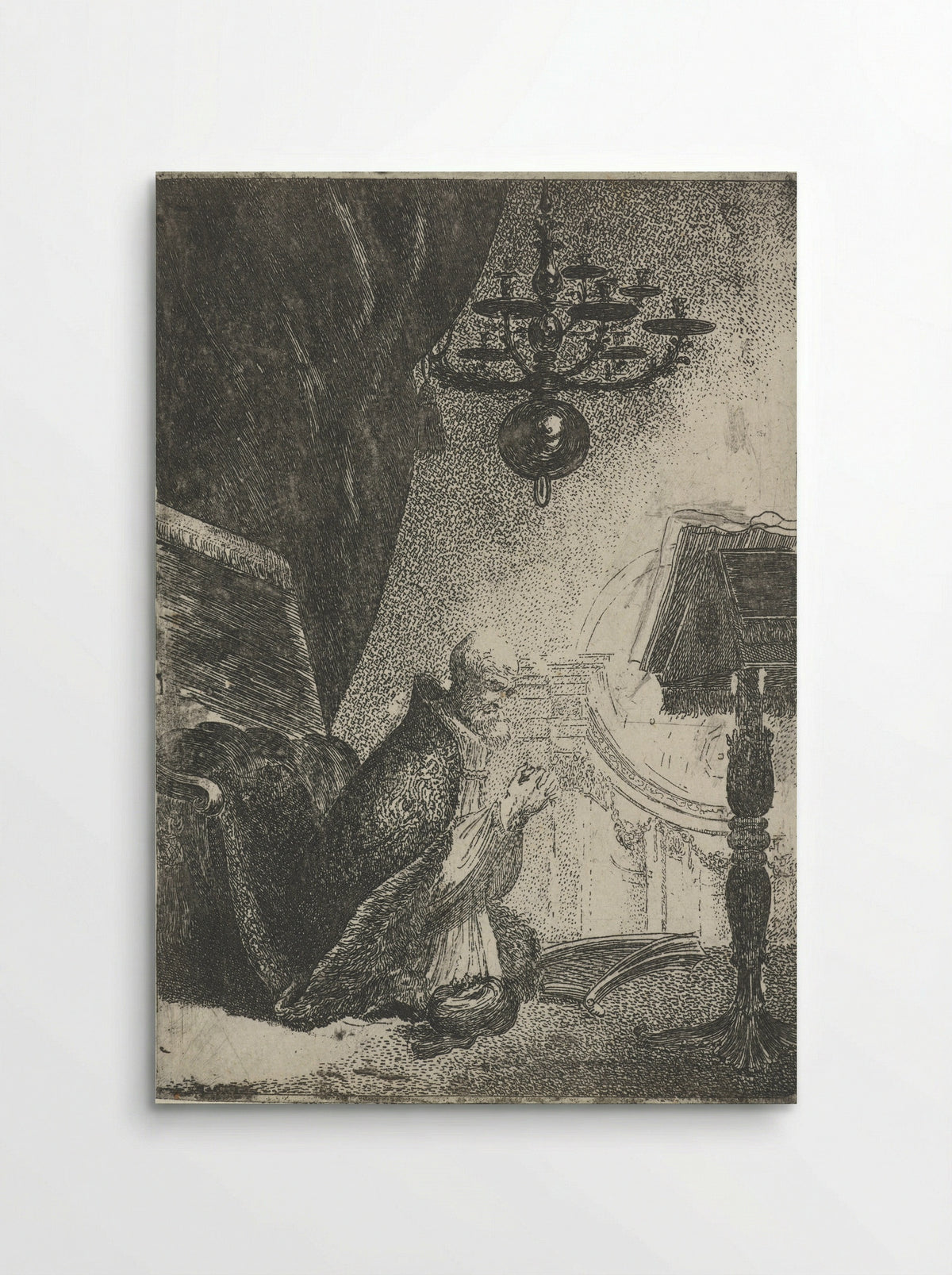 David in Prayer - Pieter Rottermondt - Poster