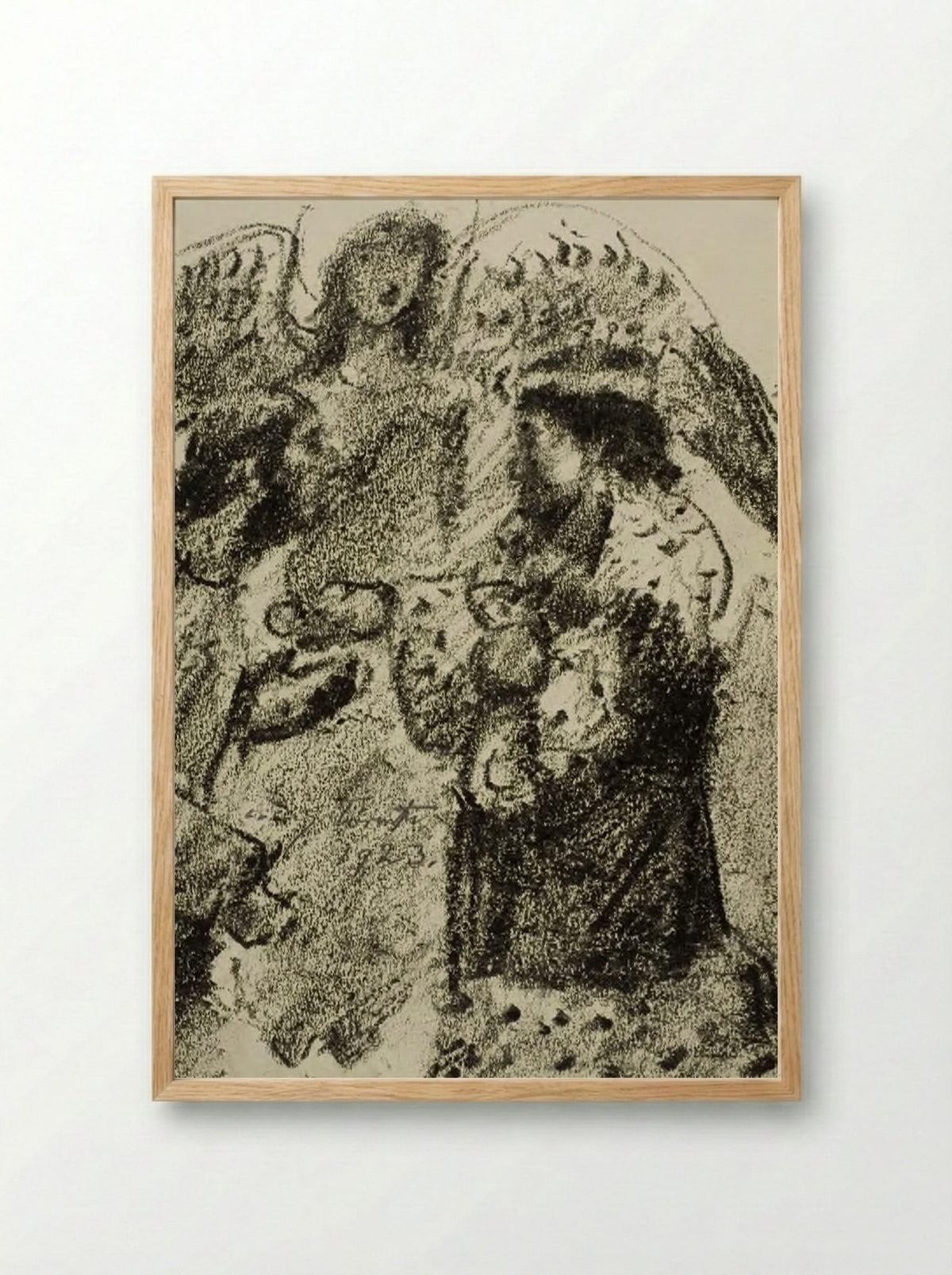 David rears an altar on the threshingfloor of Araunah the Jebusite - Lovis Corinth - Framed Print Wood