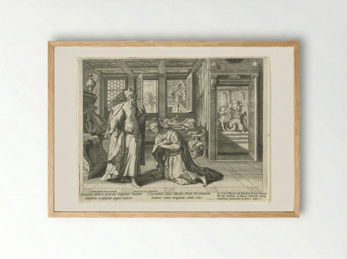 David's Repentance and Punishment - Aegidius Sadeler (II) - Framed Print Wood