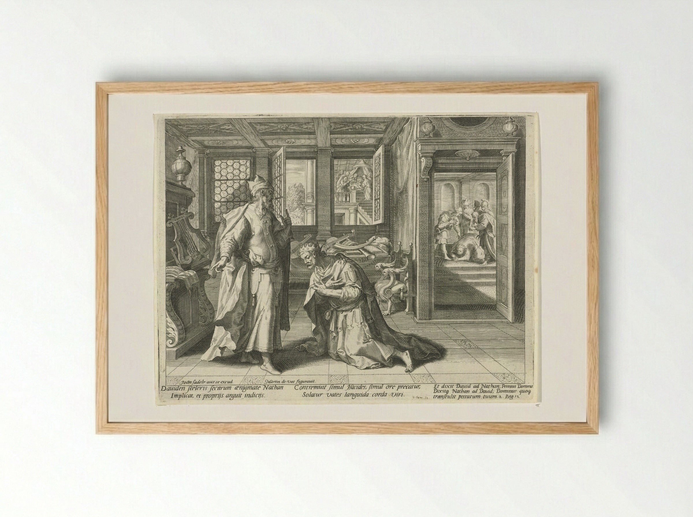 David's Repentance and Punishment - Aegidius Sadeler (II) - Framed Print Wood