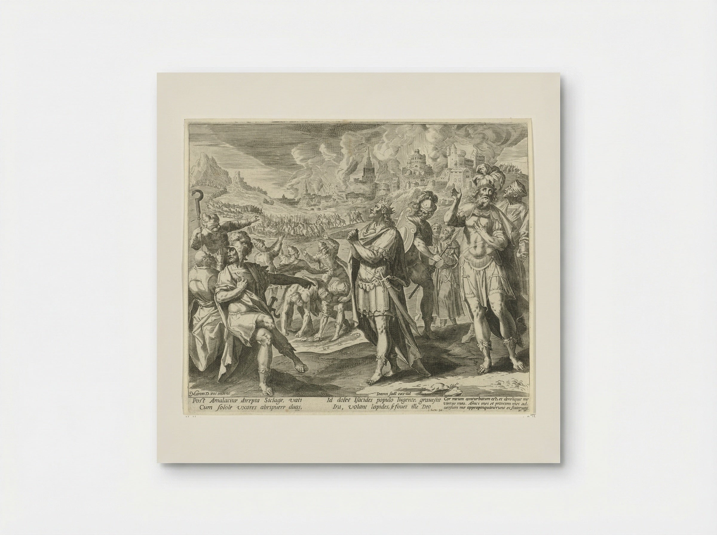 David's Soldiers Threaten to Stone Him - Aegidius Sadeler (II) - Poster