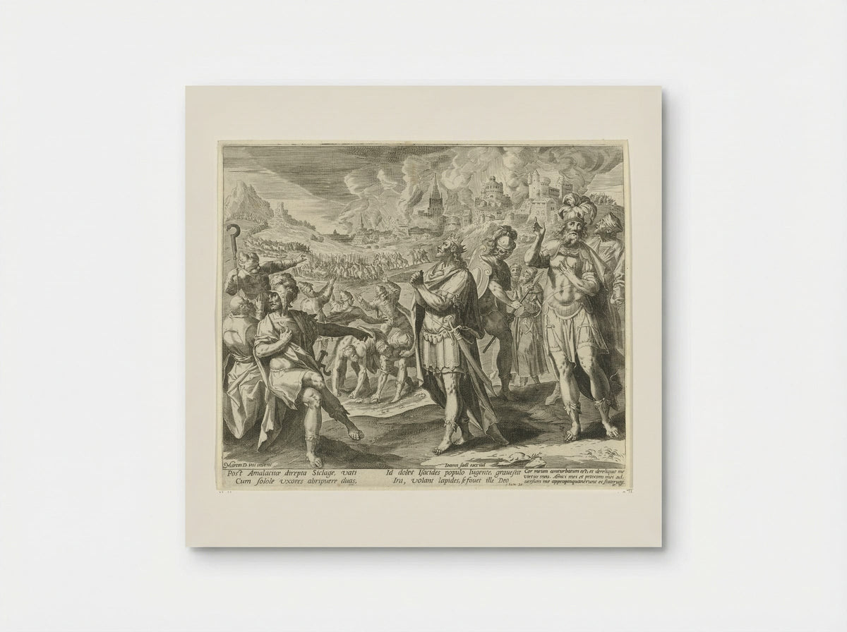 David's Soldiers Threaten to Stone Him - Aegidius Sadeler (II) - Poster