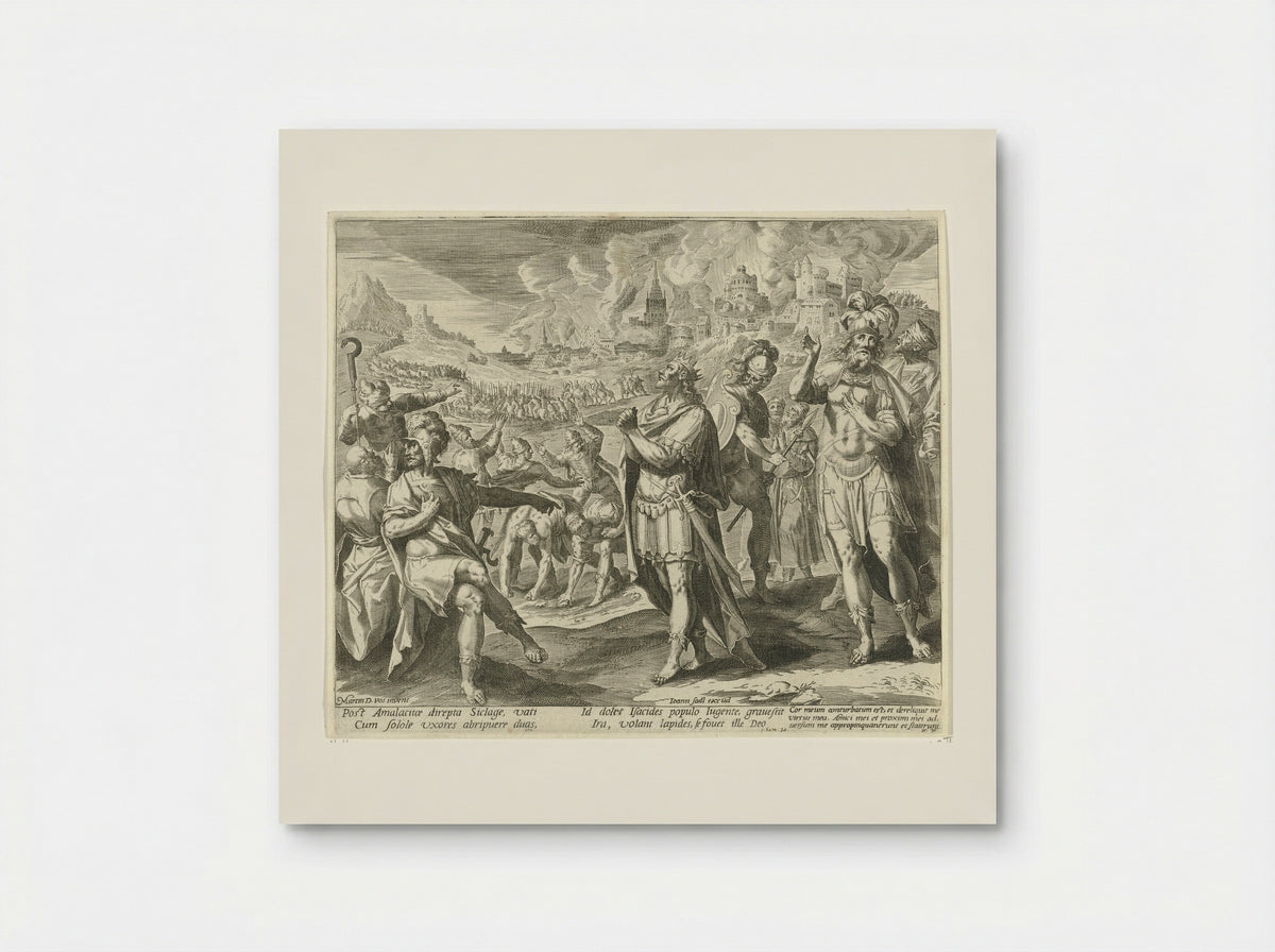 David's Soldiers Threaten to Stone Him - Aegidius Sadeler (II) - Poster
