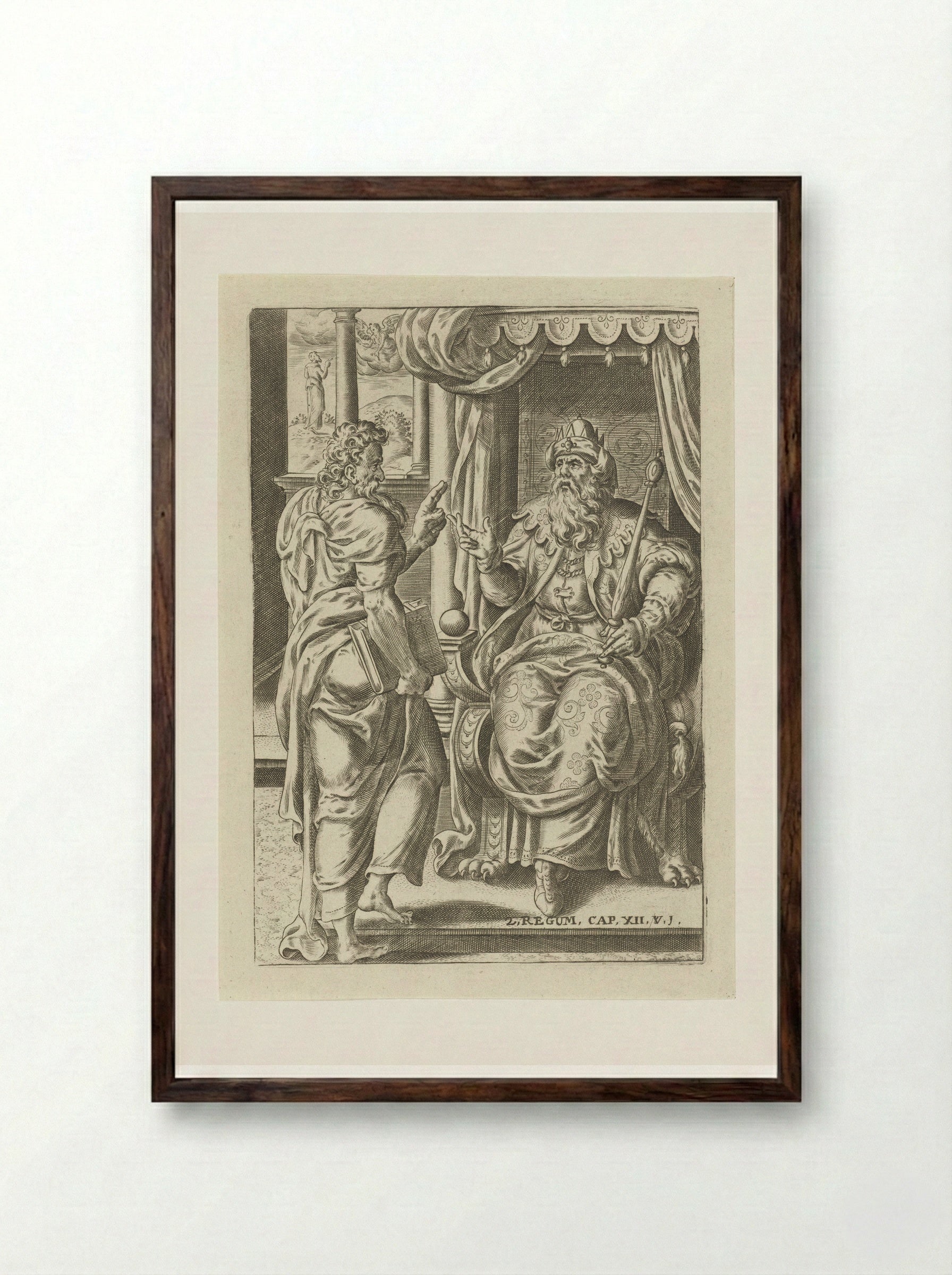 Davids straf - Abraham de Bruyn - Framed Print Dark Wood