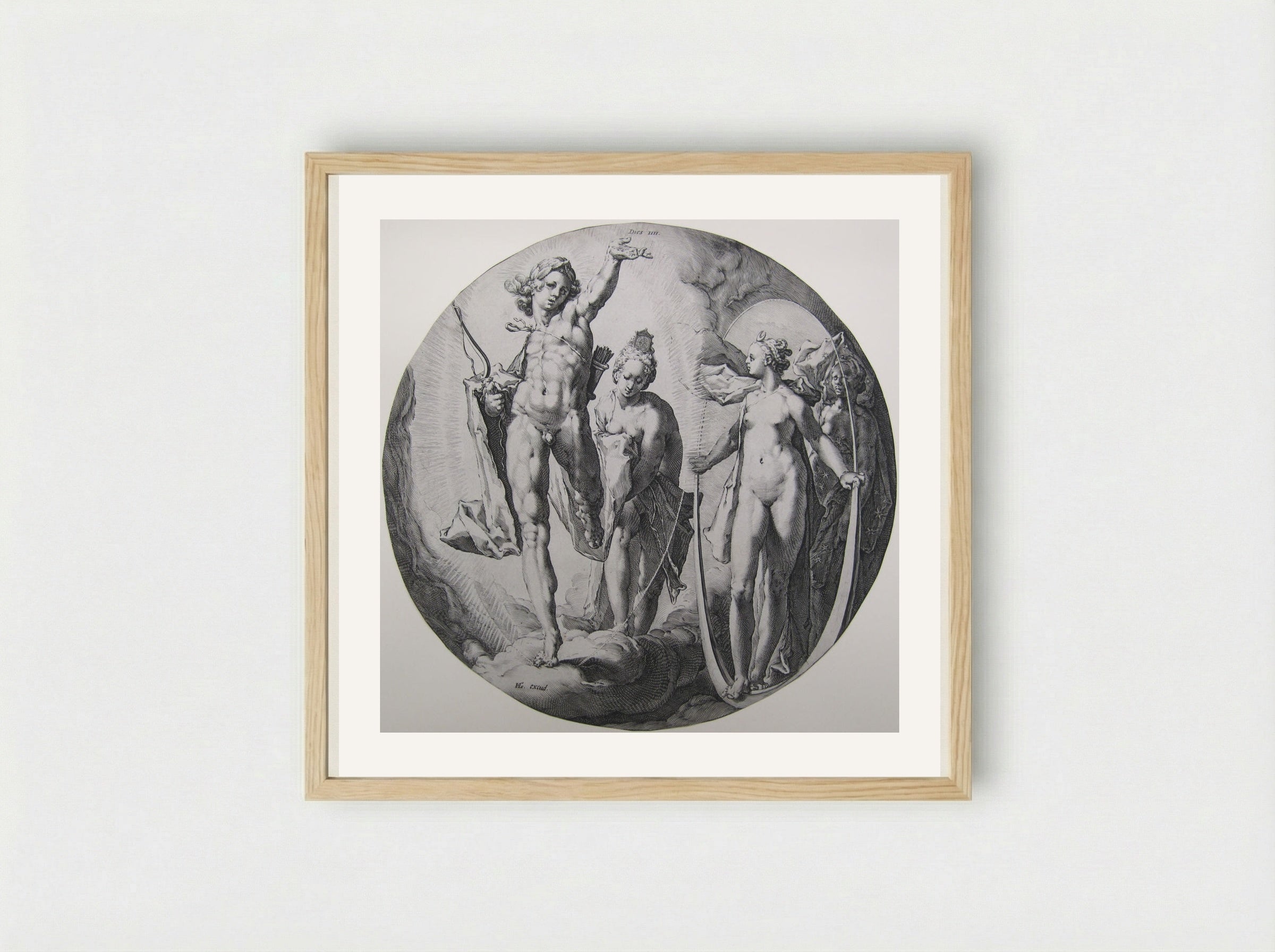 Day IV: The Creation of the Moon and the Stars - Jan Harmensz. Muller - Framed Print Wood