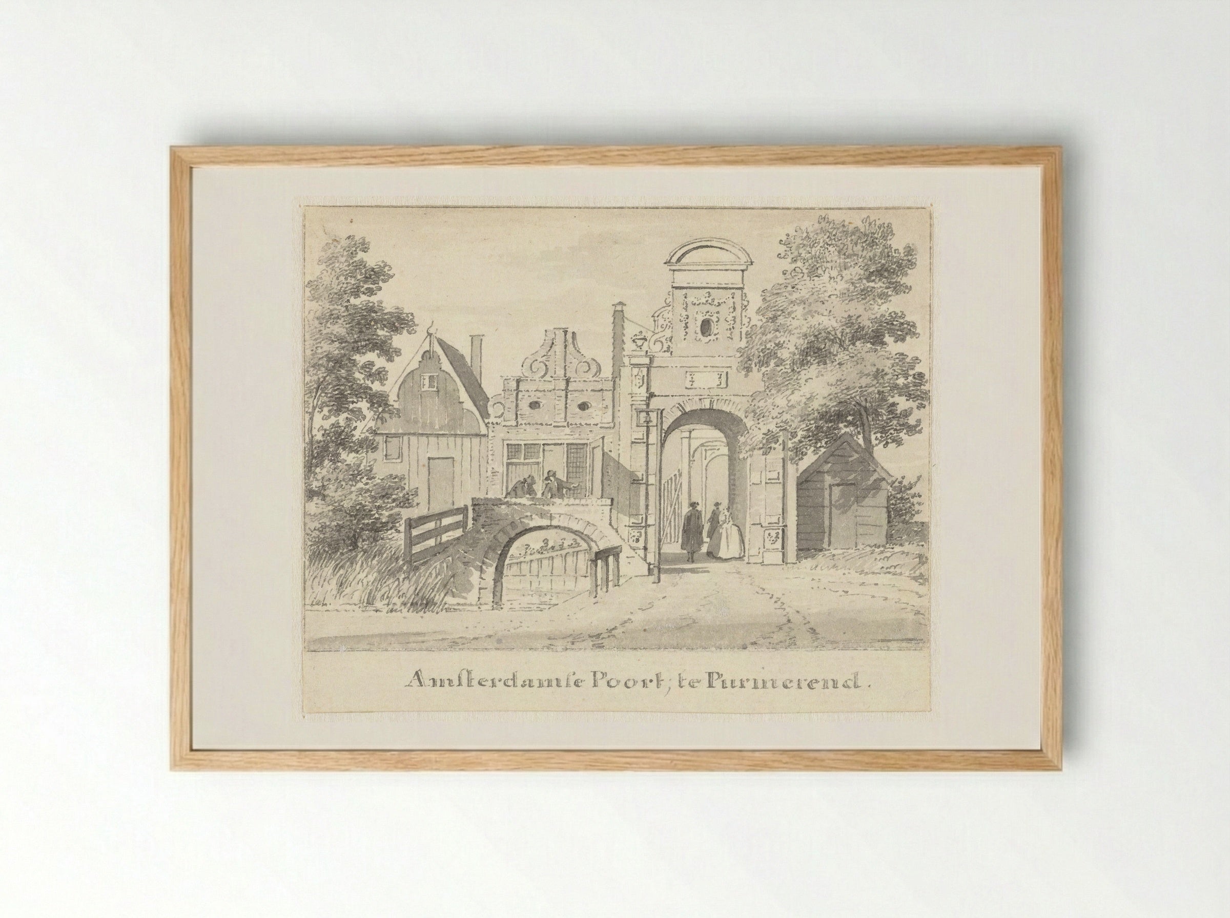 De Amsterdamse Poort te Purmerend - Cornelis Pronk - Framed Print Wood
