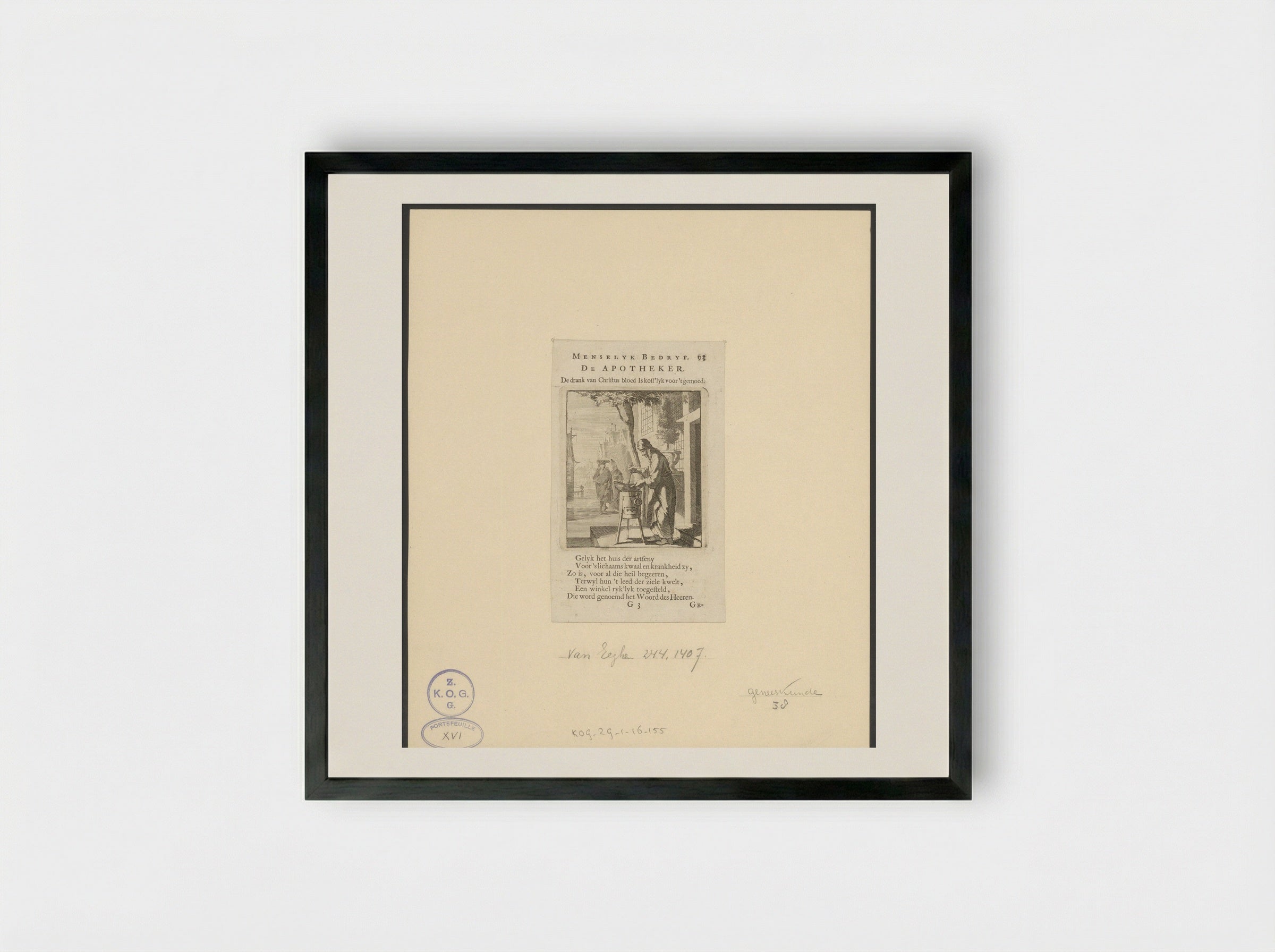 De Apotheker - Jan Luyken - Framed Print Black