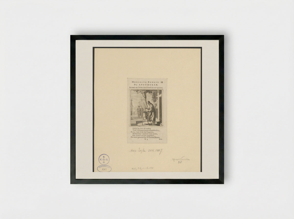De Apotheker - Jan Luyken - Framed Print Black