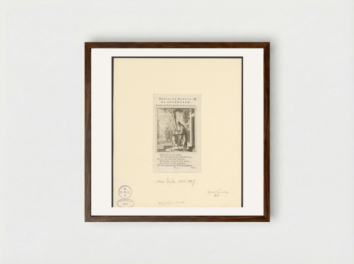 De Apotheker - Jan Luyken - Framed Print Dark Wood