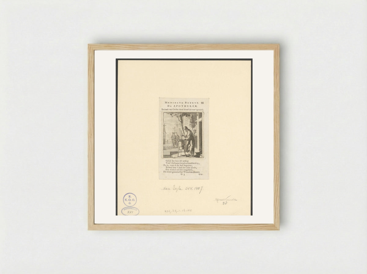 De Apotheker - Jan Luyken - Framed Print Wood